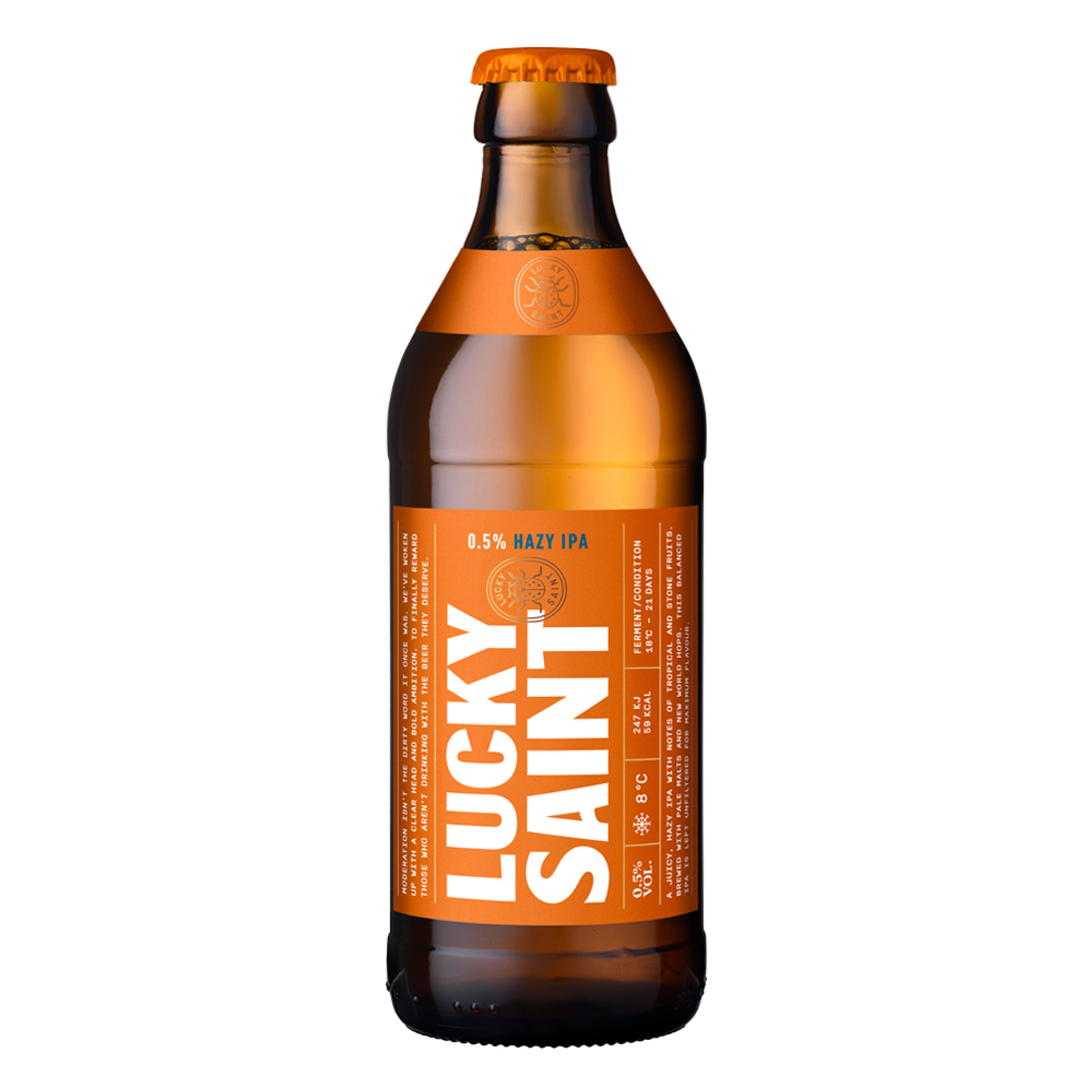 17 Lucky Saint 0.5% Hazy IPA 20x330ml NRB - Image 1