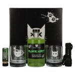 Böser Kater Black Light Neon Lime Gin 40% vol. 0.5 l in a gift box with a UV torch and glasses