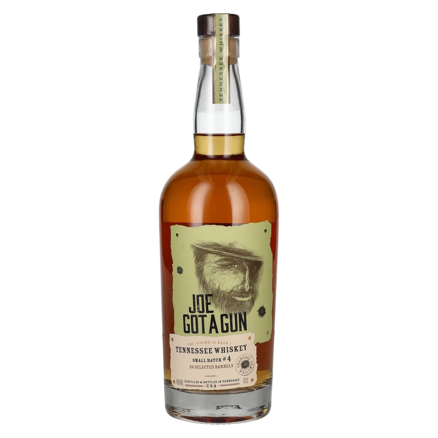 00a7b2789feee80c74e312c98fb08fea31381ff214bf95fca567a599e8e1d9f4.jpg Joe Got A Gun Tennessee Whiskey 20 Private Barrels Batch N°4 40% Vol. 0,7l - Image 1
