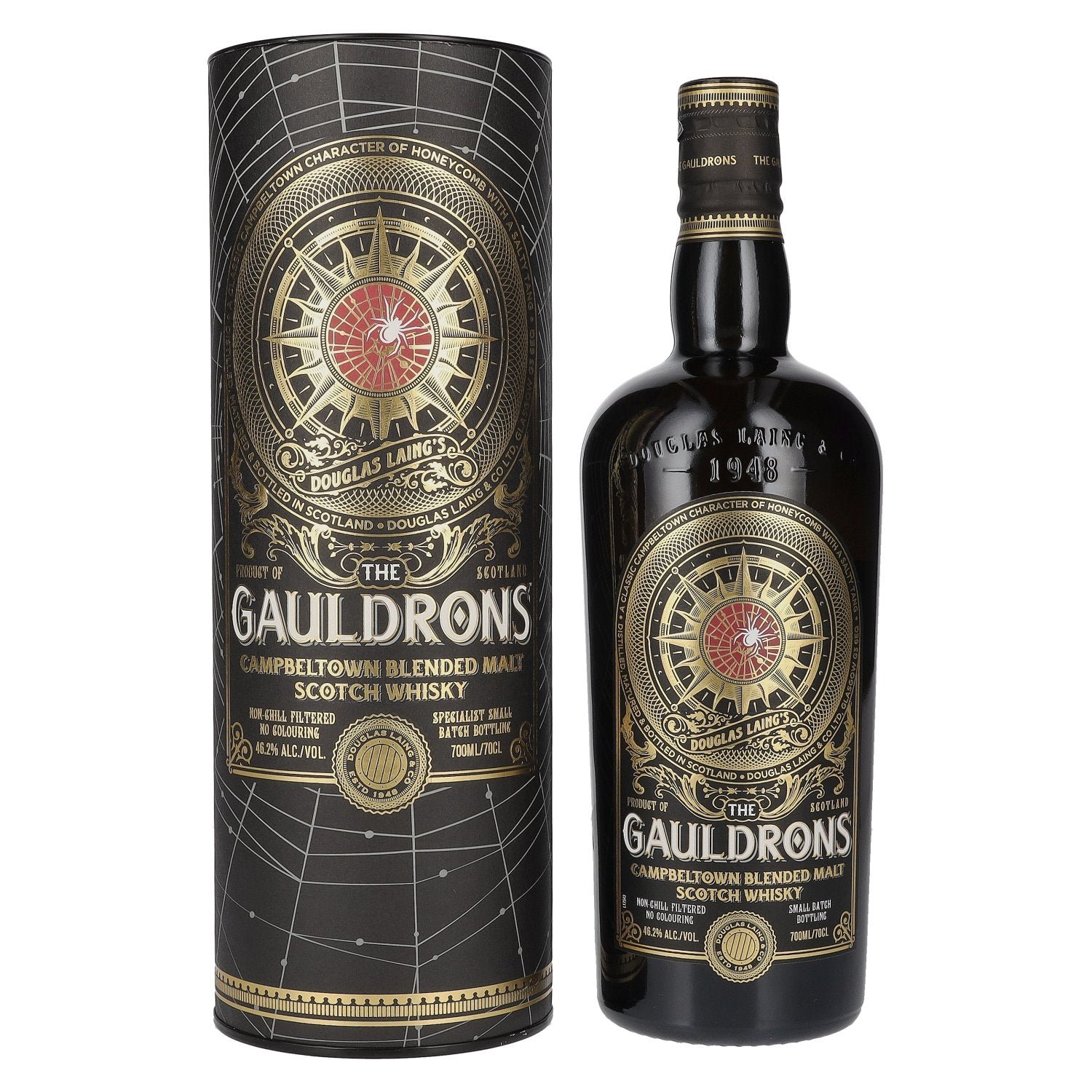 0186688f8fef32fbbbf4b2f079a517f9936795e963a98977f867dc64f225d431.jpg Douglas Laing THE GAULDRONS Small Batch Bottling 46,2% Vol. 0,7l in gift box - Image 1