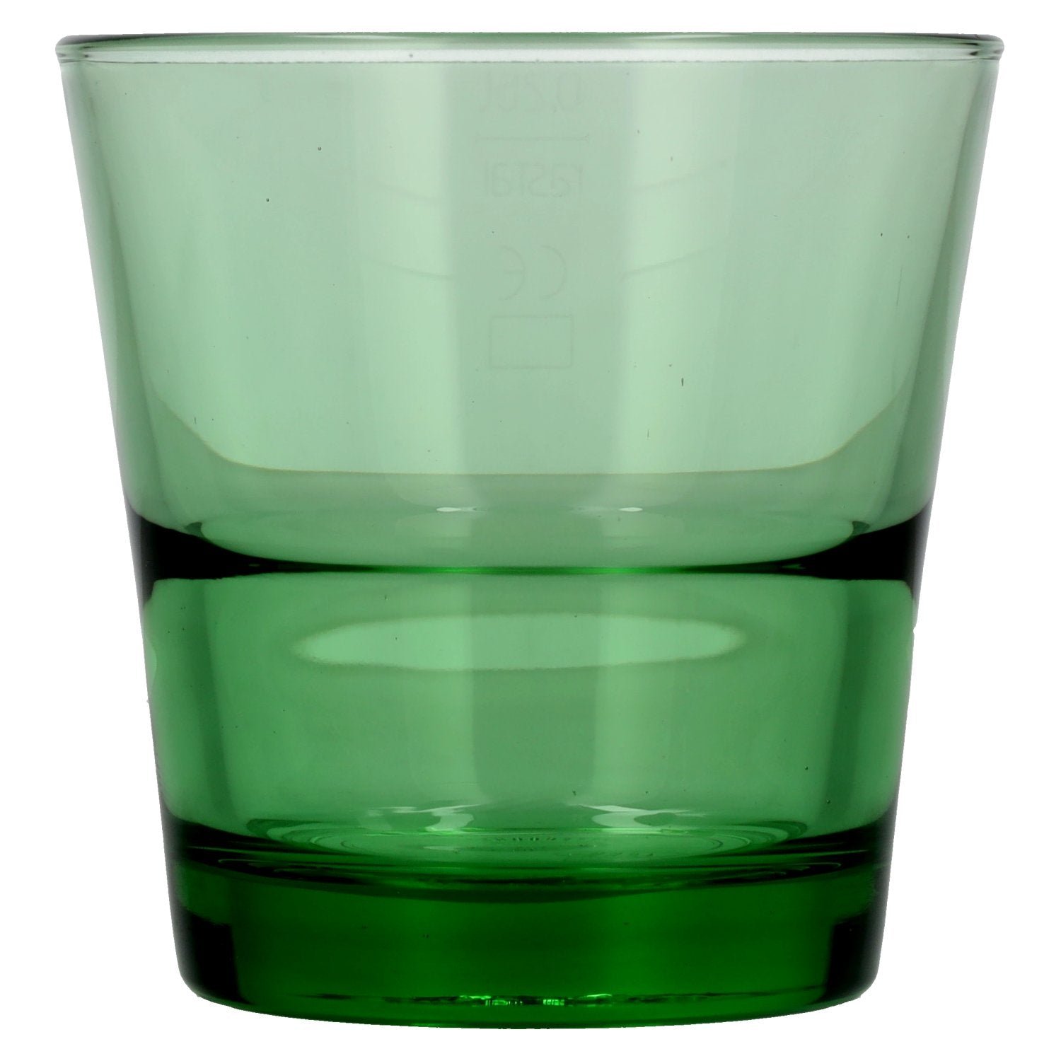019cfcfb1897b56a0bfa6917f26e86fa3189ade75c59dc559bc95b0333bceb9f.jpg Römerquelle green glass bottle, 0.25 l, with calibration mark - Image 1