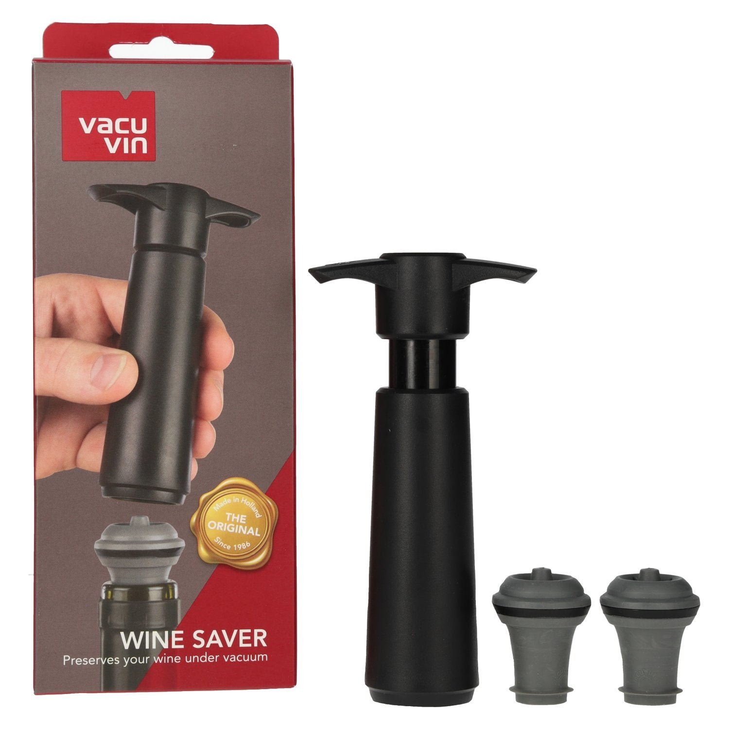 03fe25964fa14e08b42925b503d989f31bb0c1f35231f77583a03a942a1daa0e-1.jpg Vacu Vin vacuum pump with wine stopper - Image 1