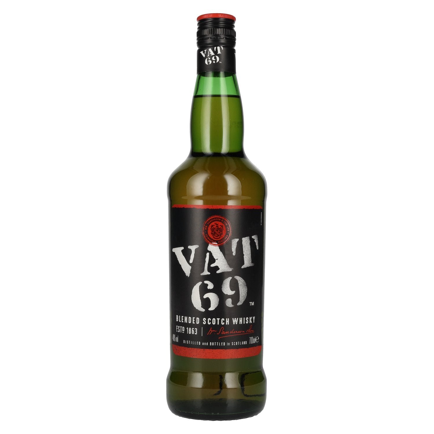 07f8589f7b4ce38c9834e3d3df22668077d6a3604ea40c50ed5cba563cfd2be4.jpg VAT 69 Blended Scotch Whisky 40% Vol. 0,7l - Image 1