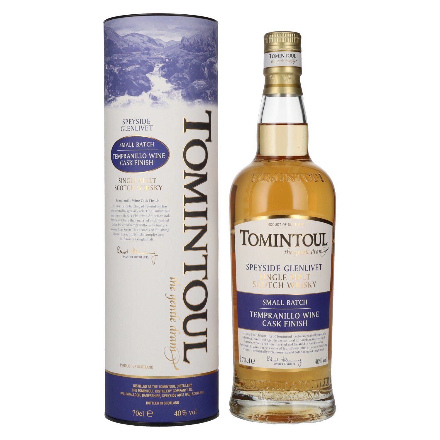 0933a99e91e2a5b4e519c954a8d0707962d24b343f57d14af29e5405360fb78b.jpg Tomintoul Small Batch Tempranillo Wine Cask Finish 40% Vol. 0,7l in gift box - Image 1