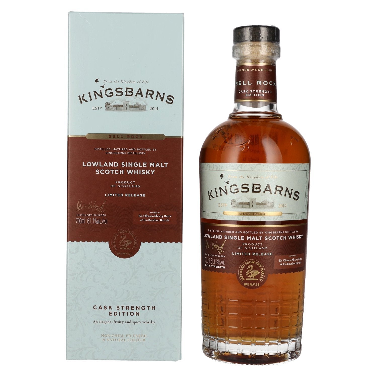 10138da52366237da4d070e8d6b66f278a62e29595ae08f0c511dafdaeff3339.jpg Kingsbarns BELL ROCK Lowland Single Malt Scotch Cask Strength 61,1% Vol. 0,7l in gift box - Image 1