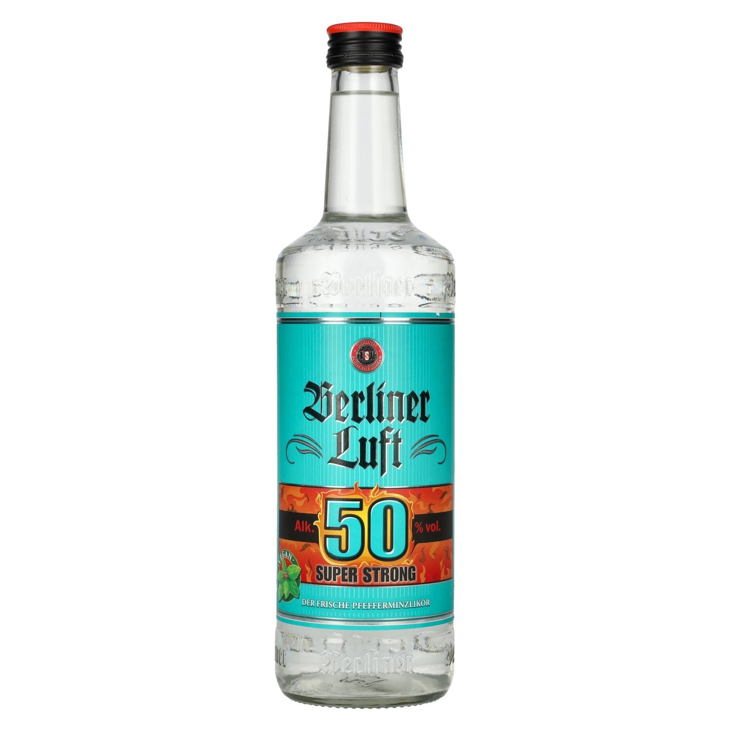 10e41785b212e640b238676afff26ae72812475cceb21215346b7ee3befa9e6f.jpg Berliner Luft SUPER STRONG Peppermint Liqueur 50% Vol. 0,7l - Image 1