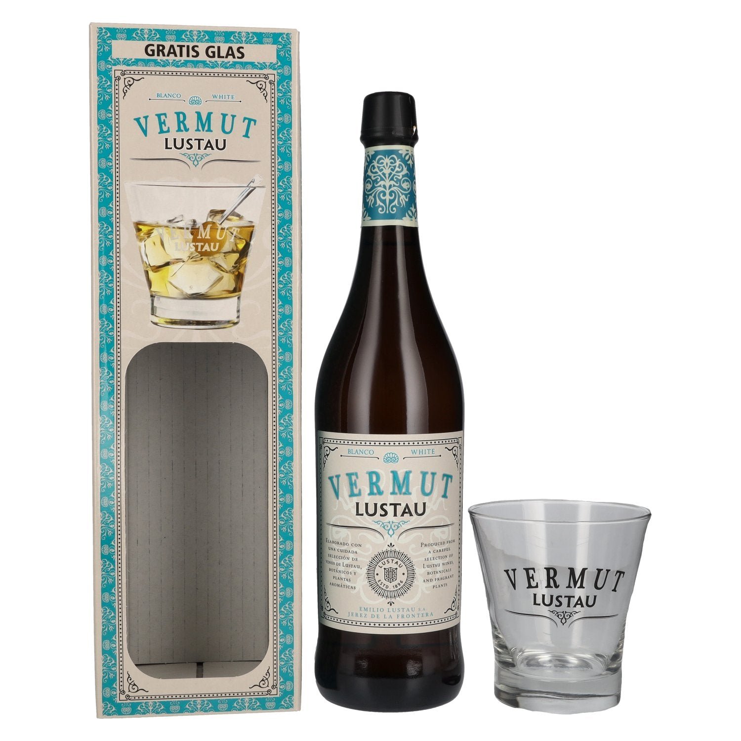 127d490ce6b183b197cfbb285fd26d3ae07c47e1b8558739a26040cd90fedd49-1.jpg Lustau Vermut White 15% Vol. 0,75l in gift box with glass - Image 1
