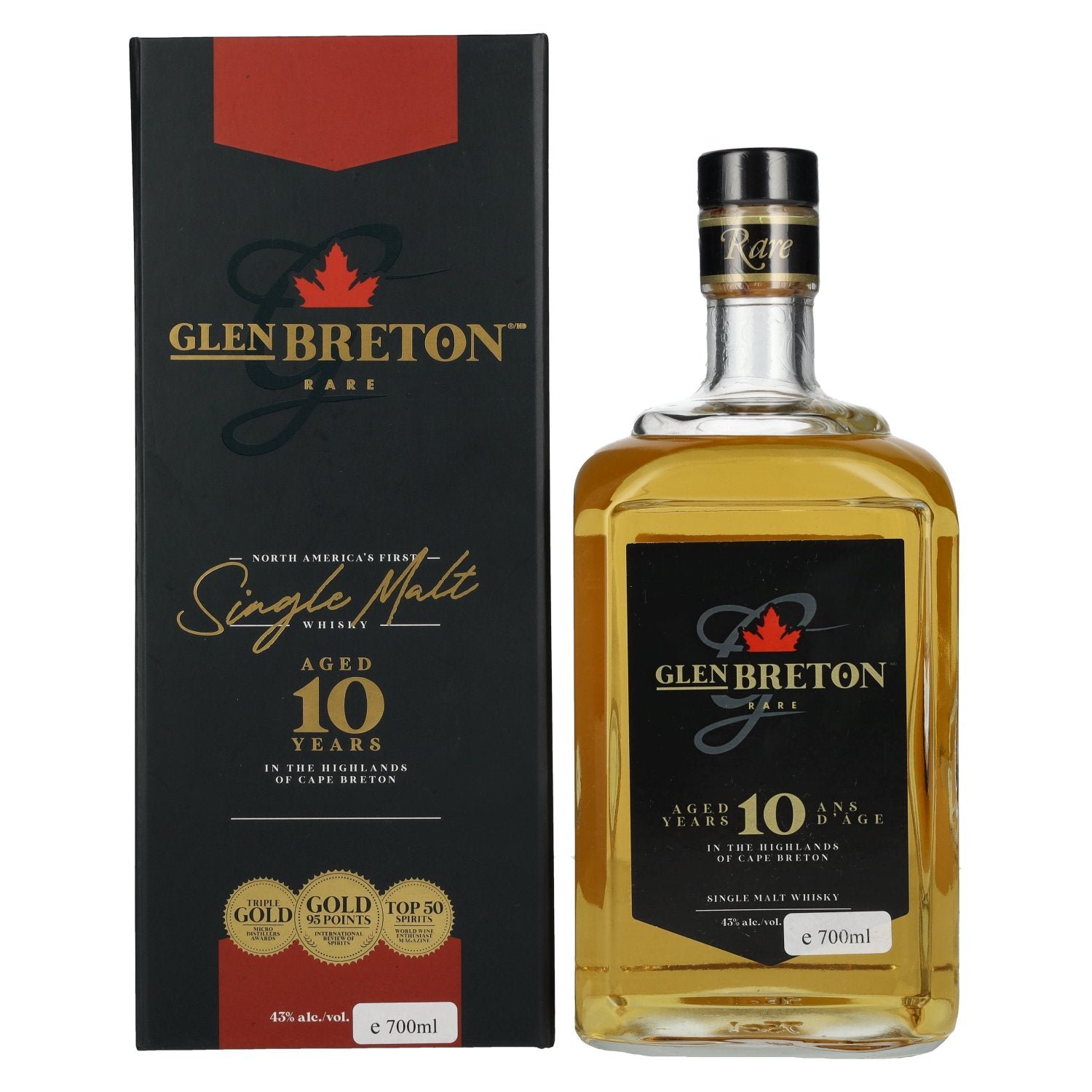 1364ab04d3a7309f50a1676d6b4b01d4eacff153c62bfcccb2fb71402354bbf1.jpg Glen Breton Rare 10 Years Old Canada's First Single Malt Whisky 43% Vol. 0,7l in gift box - Image 1