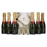 Moët & Chandon Champagne AT HOME PACK 12% Vol. 6x0,2l in gift box with bottle sippers
