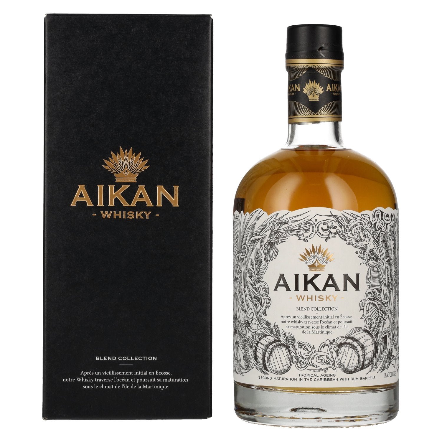 17443b369d2d0538222c5a932c06e88f55f89f3eb57a3f3e10ab6bbd4f786c0f.jpg Aikan Whisky Blend Collection Batch No. 3 43% Vol. 0,5l in gift box - Image 1