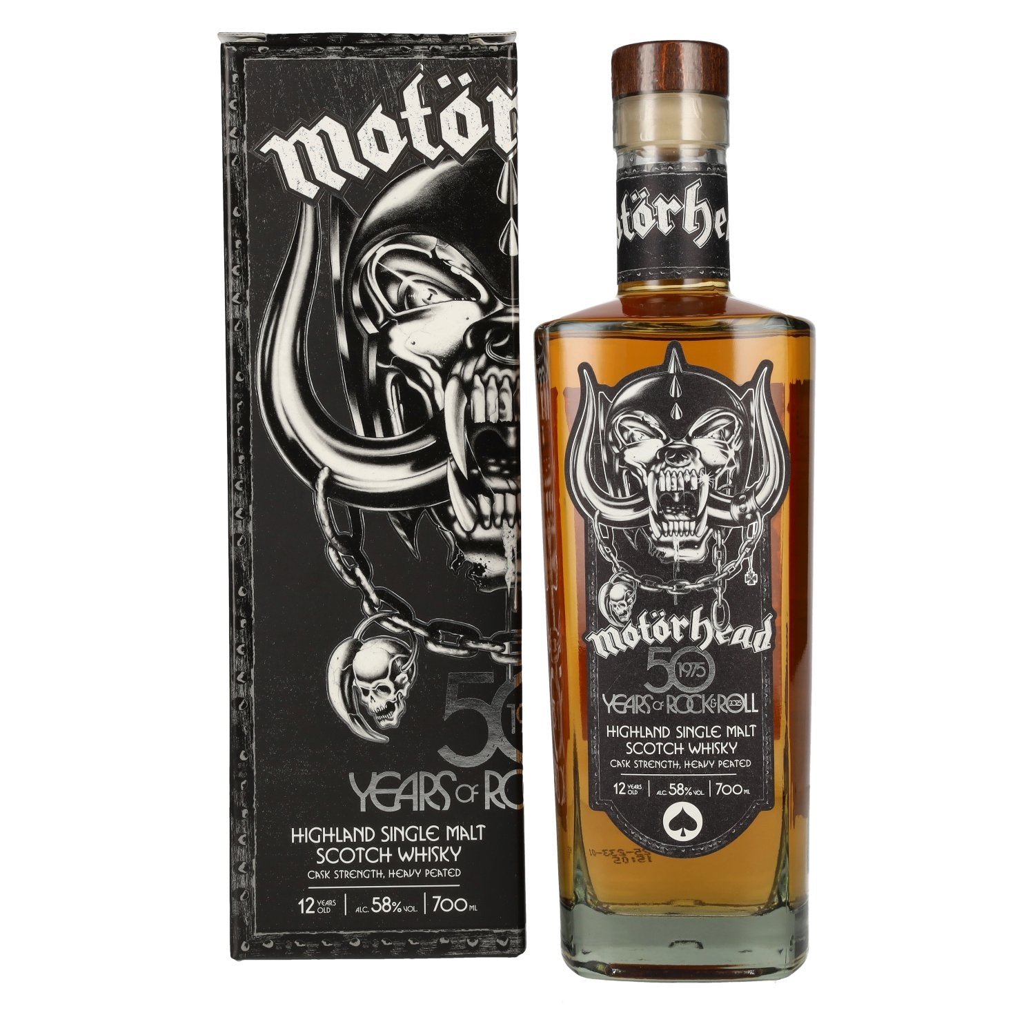 1821aea15871856fdadb5996c8afd591a941de31378a59b71e9b90e14f41f90a.jpg Motörhead 50 Years of Rock & Roll Highland Single Malt Scotch Whisky 58% Vol. 0,7l in gift box - Image 1