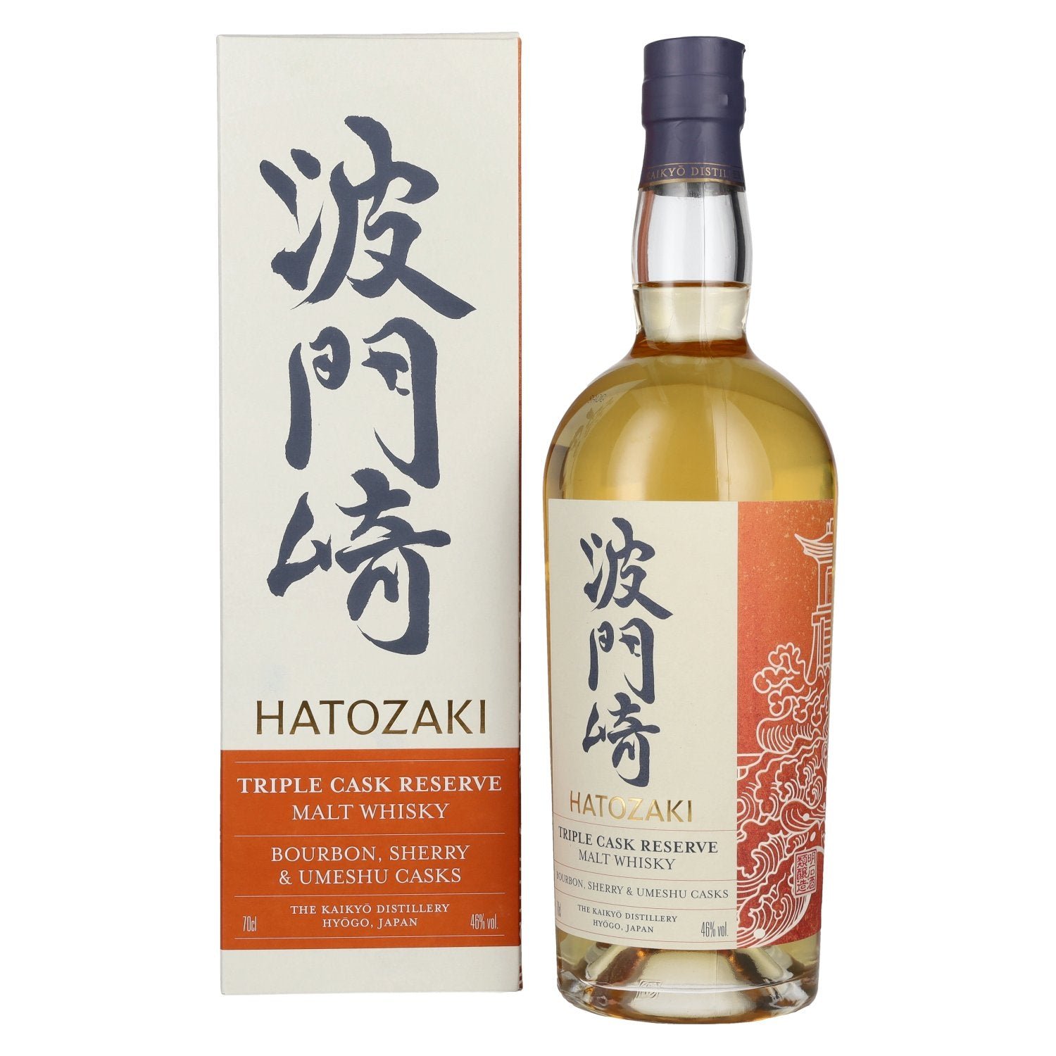 1984f03adf8adc0c9b5002ef1fdf3df0a94813f6370428fa3be8b88690db632c.jpg Hatozaki Triple Cask Reserve Malt Whisky 46% Vol. 0,7l in gift box - Image 1