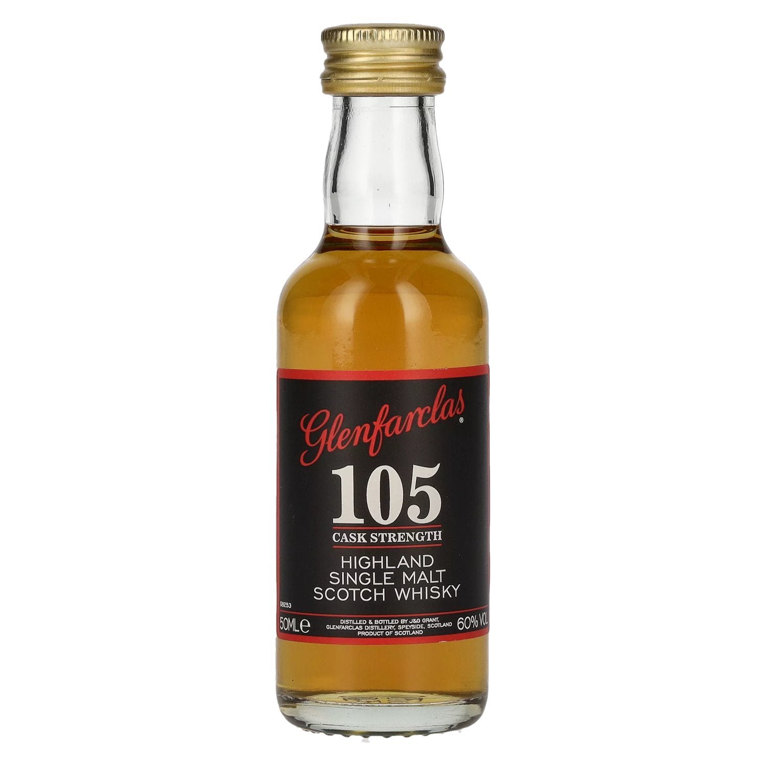 19dcfb1b25fd1c86b21950f39f8c240bee8081e95faee8f2c915989b7aa6b1de.jpg Glenfarclas 105 CASK STRENGTH Highland Single Malt 60% Vol. 0,05l - Image 1