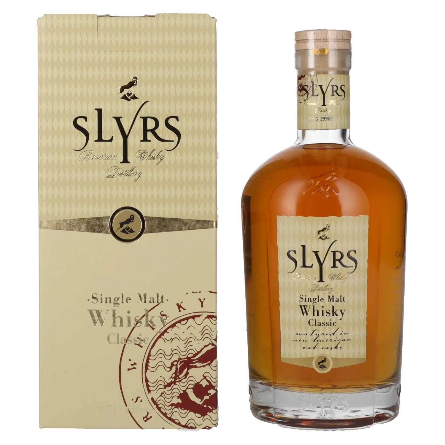 1b0d5b7adb40a6dcc537945d1f50549abf87668e32d2809d959ab88072c45a25.jpg Slyrs CLASSIC Bavarian Single Malt Whisky 43% vol. 0.7l in a gift box - Image 1