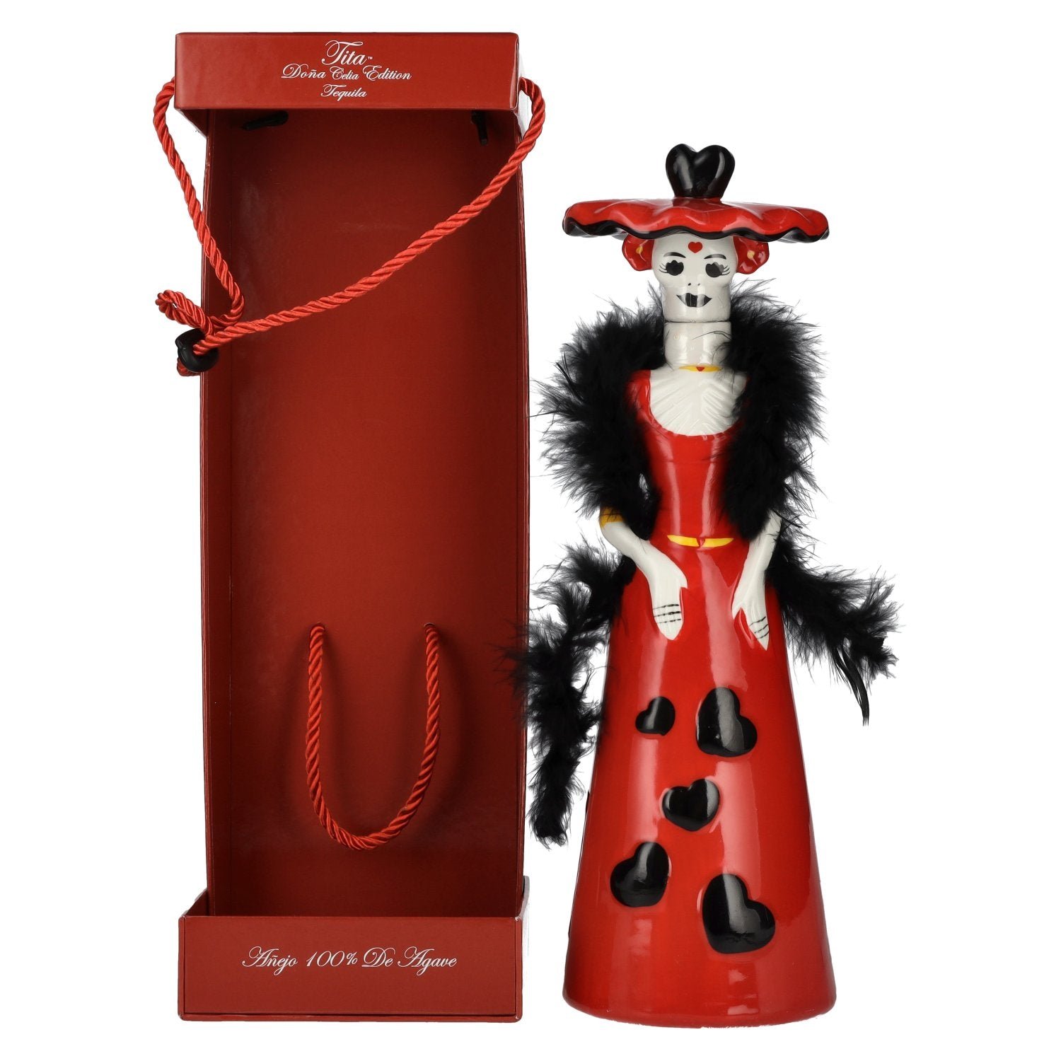 202d8b188d019a4b20cfcfcd643f40b150eee5fffc2a7f331d8e5d2c1f98c286.jpg Dona Celia Tequila Añejo 100% de Agave 40% Vol. 0,7l in gift box - Image 1