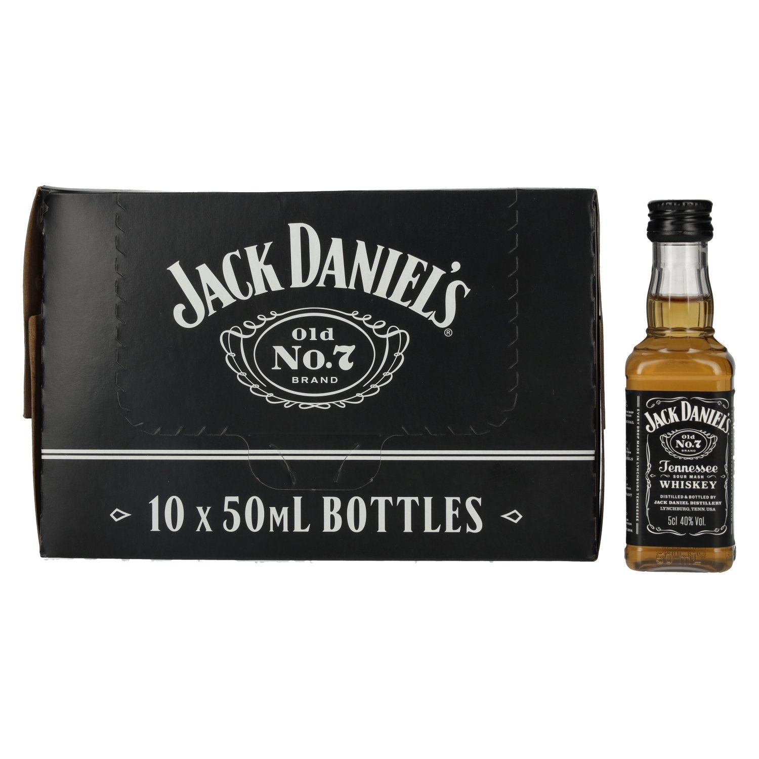 272142937c4ff9f9b1139c0e352194f028be98a732fe5b1201131cafa7f50f4f.jpg Jack Daniel's Tennessee Whiskey 40% Vol. 10x0,05l PET - Image 1
