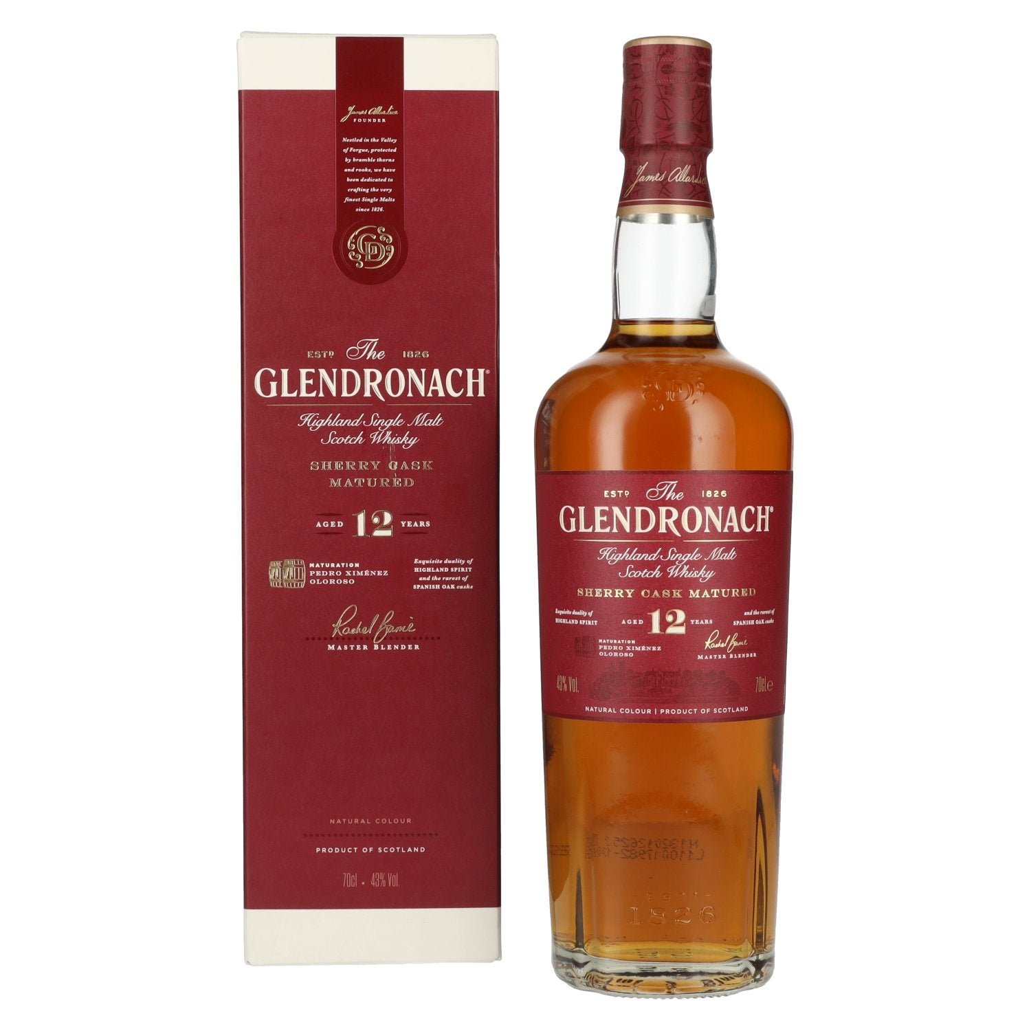 27edcd258b216e03d9266bcf6ab8e2e91fdd0ad00b61c5d2fd20224ac9314091.jpg The GlenDronach 12 Years Old SHERRY CASK MATURED Highland Single Malt 43% Vol. 0,7l in gift box - Image 1