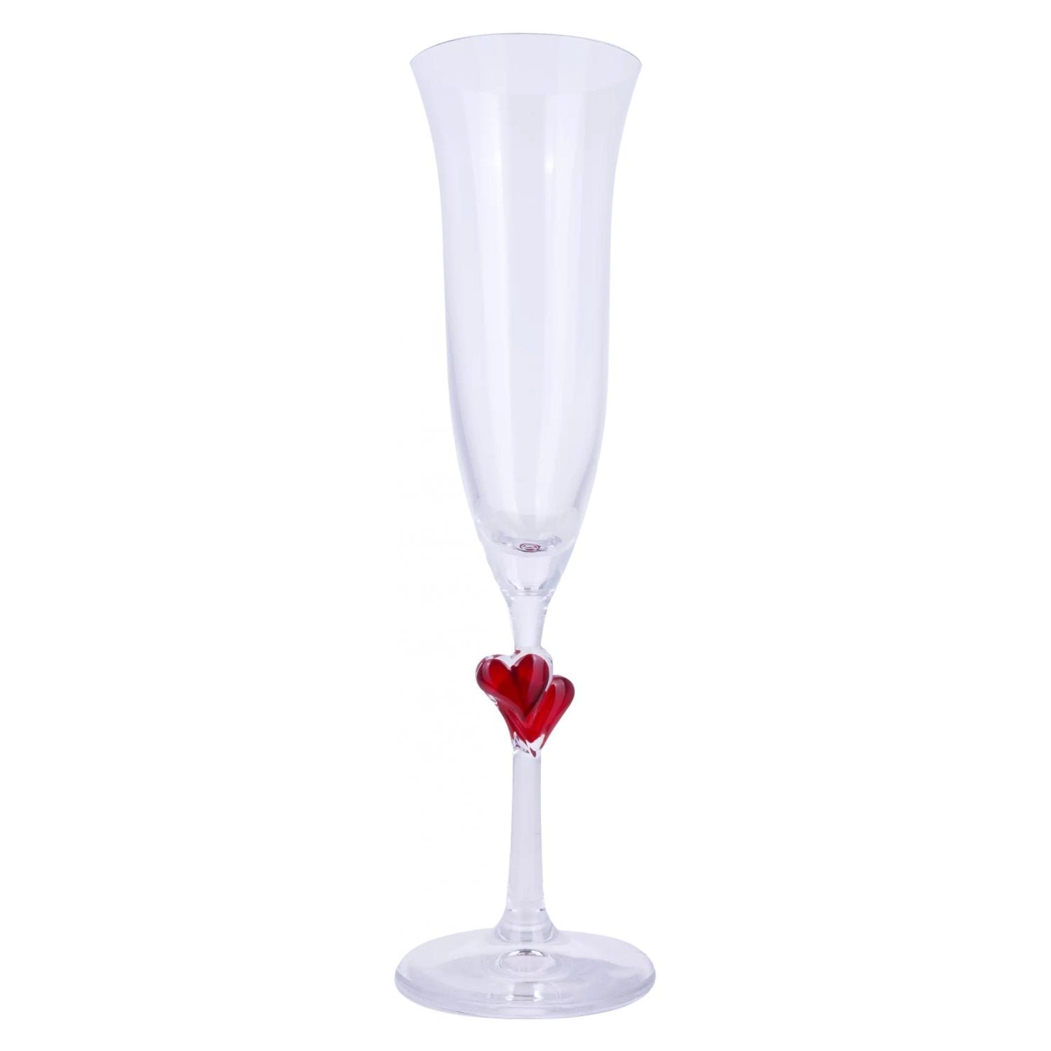 29ac789bf39bdef8030cd04ecbd027ee49ee313bb7ebcbccfe5e9139fc1ad679-1.jpg Stölzle Lausitz L'Amour Red Hearts Champagne Goblet 17.5 cl - Image 1