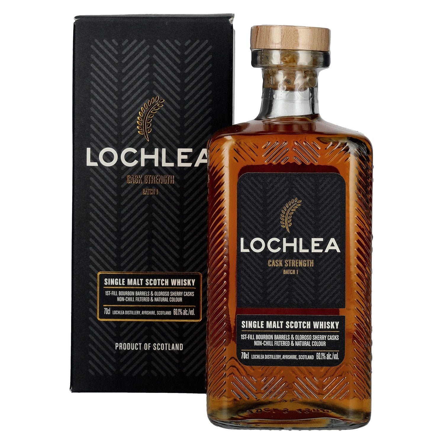 2c88dcce9b2a7ab102891d600bc6cfba0491eece6bc8b1c33e49dc608329adb2.jpg Lochlea CASK STRENGTH Single Malt Whisky Batch 1 60,1% Vol. 0,7l in gift box - Image 1