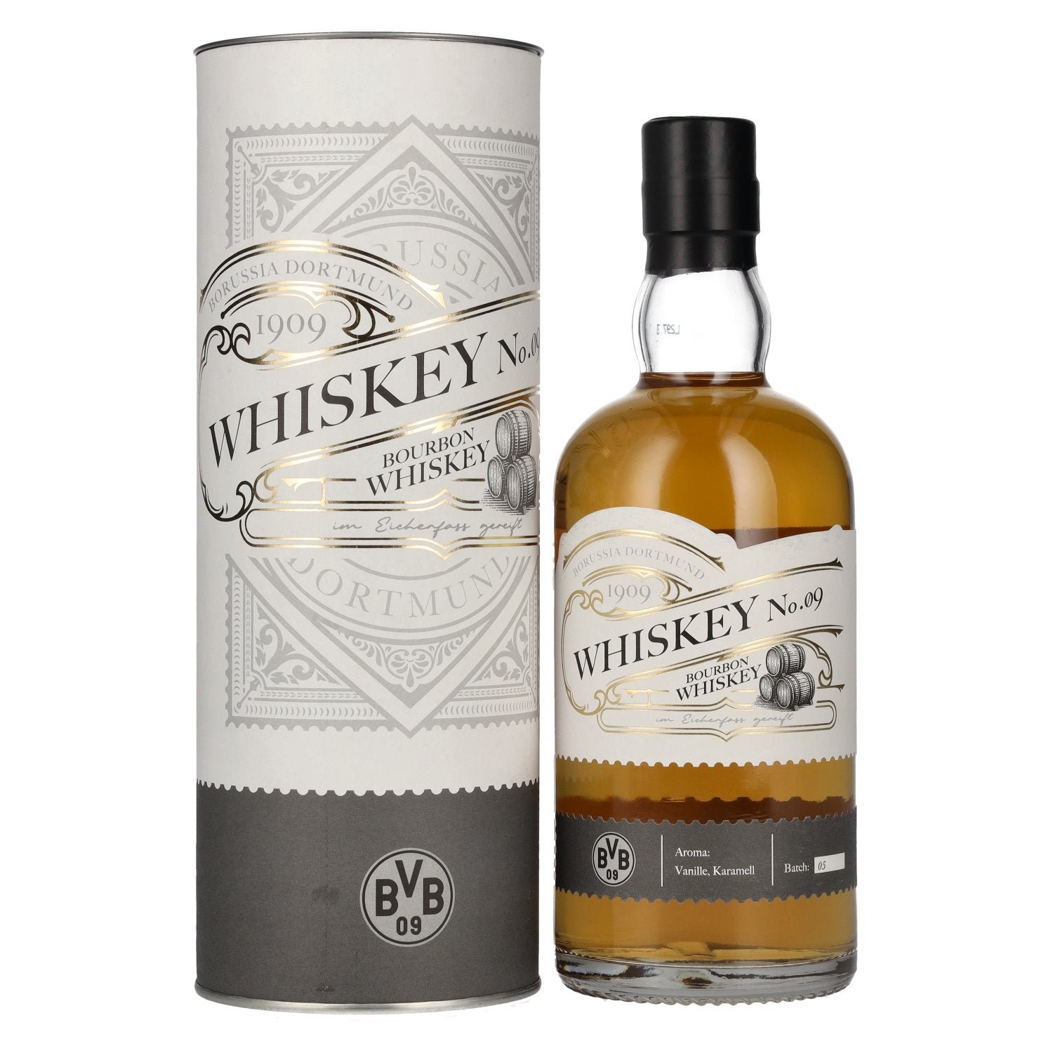 2e66971aff8f2663cce868110313aba281edd51b09aa98306dd3e874a0295309.jpg BVB 09 BOURBON Whisky No. 09 40% vol. 0.5l in a gift box - Image 1