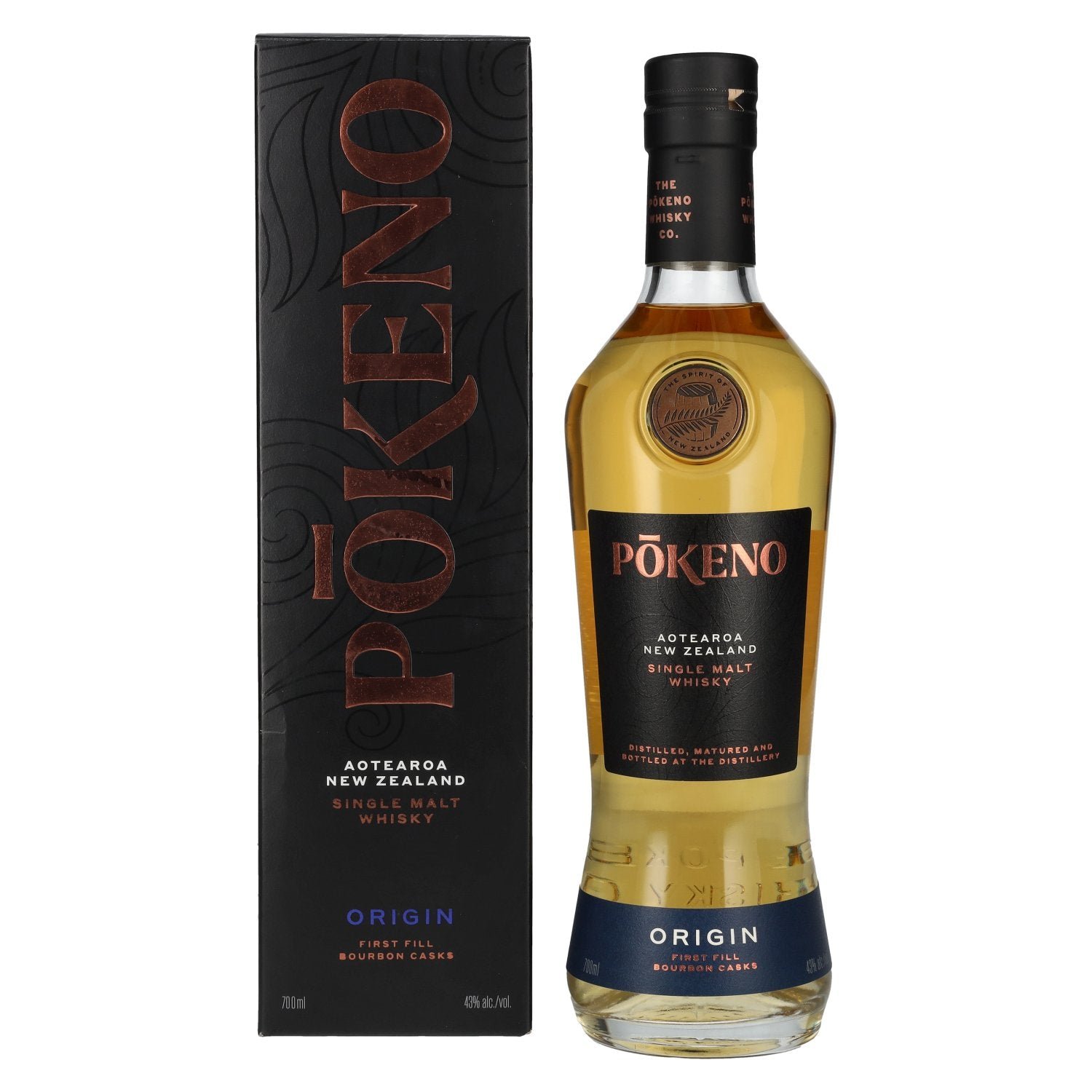 30499b1844390d3115564dbaf8979606e1867afce90284d8197f0feb1bebe483.jpg Pōkeno Origin Aotearoa New Zealand Single Malt Whisky 43% Vol. 0.7l in gift box - Image 1
