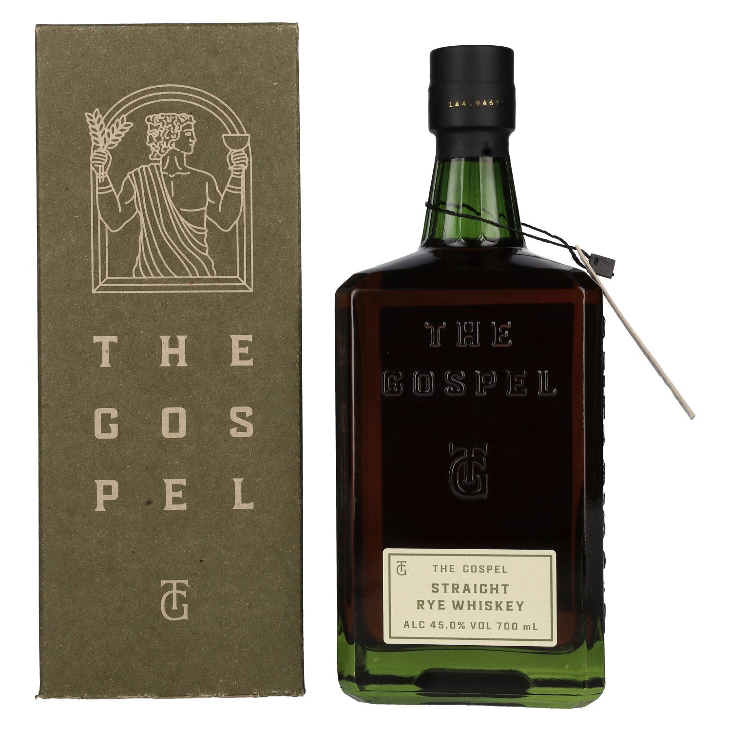 32293406b133ff264548bc632bdb69586dcfe58313dbe18562a9243e6eb650d8.jpg The Gospel Straight Rye Whiskey 45% Vol. 0,7l in gift box - Image 1