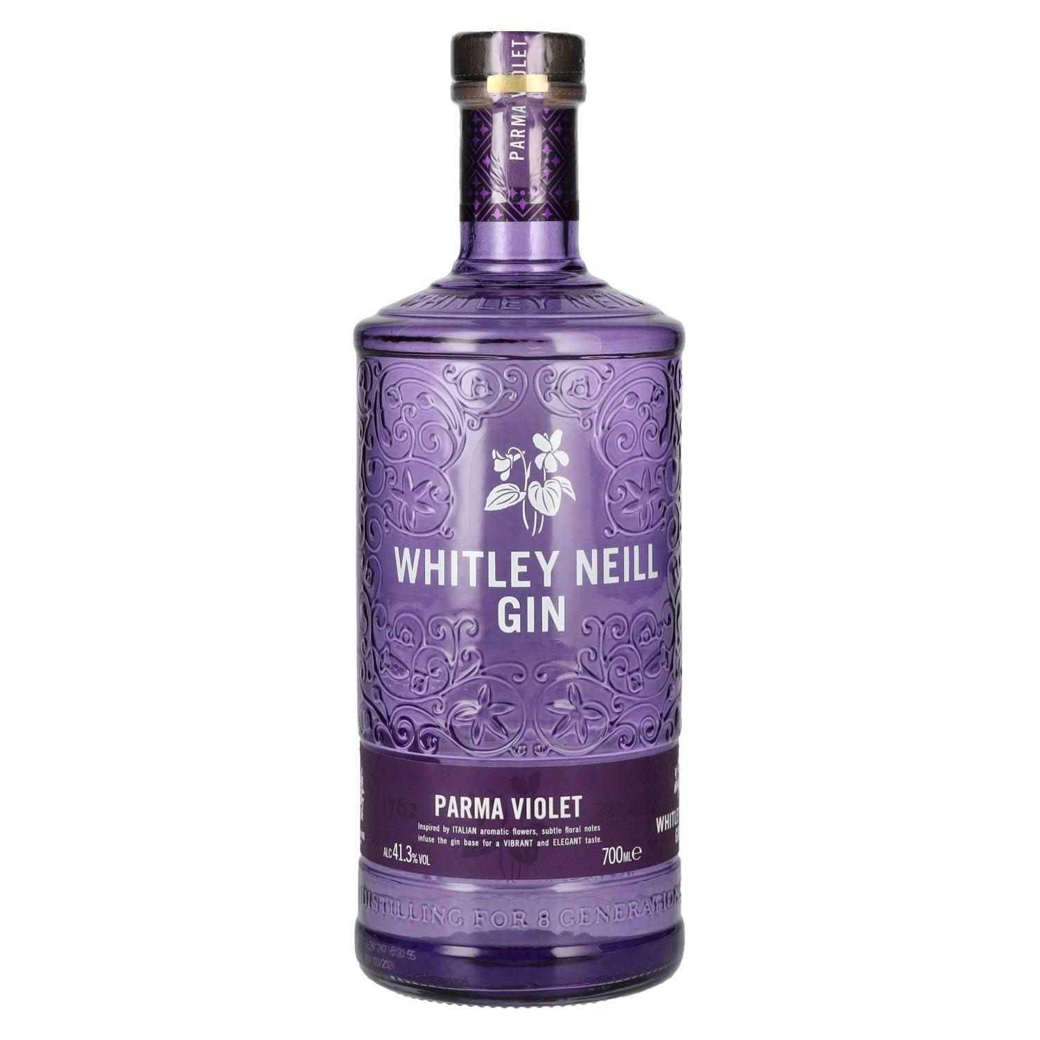 3355302512843a035291ab3b6044a570fe0a3fd27a7f448b669c887d4a915120.jpg Whitley Neill PARMA VIOLET GIN 41,3% Vol. 0,7l - Image 1