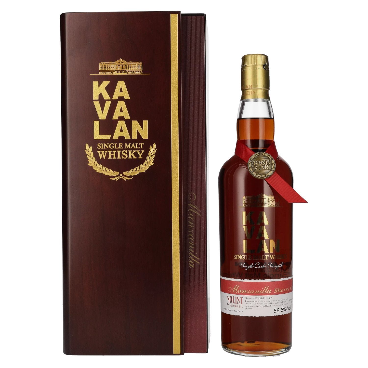 342c1bb85ea339dae068aa85facddc47ad193db226f80ed58ddce9ca9bb9847c.jpg Kavalan SOLIST Manzanilla Cask 58,6% Vol. 0,7l in wooden box - Image 1