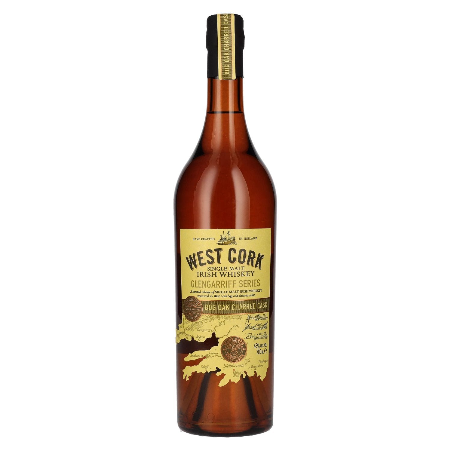 3b5f55ab86b01b02515fad8b39e399b62ecb91341a01041f368e8e56443cd190.jpg West Cork Glengarriff Series BOG OAK CHARRED CASK Single Malt Irish Whiskey 43% Vol. 0,7l - Image 1