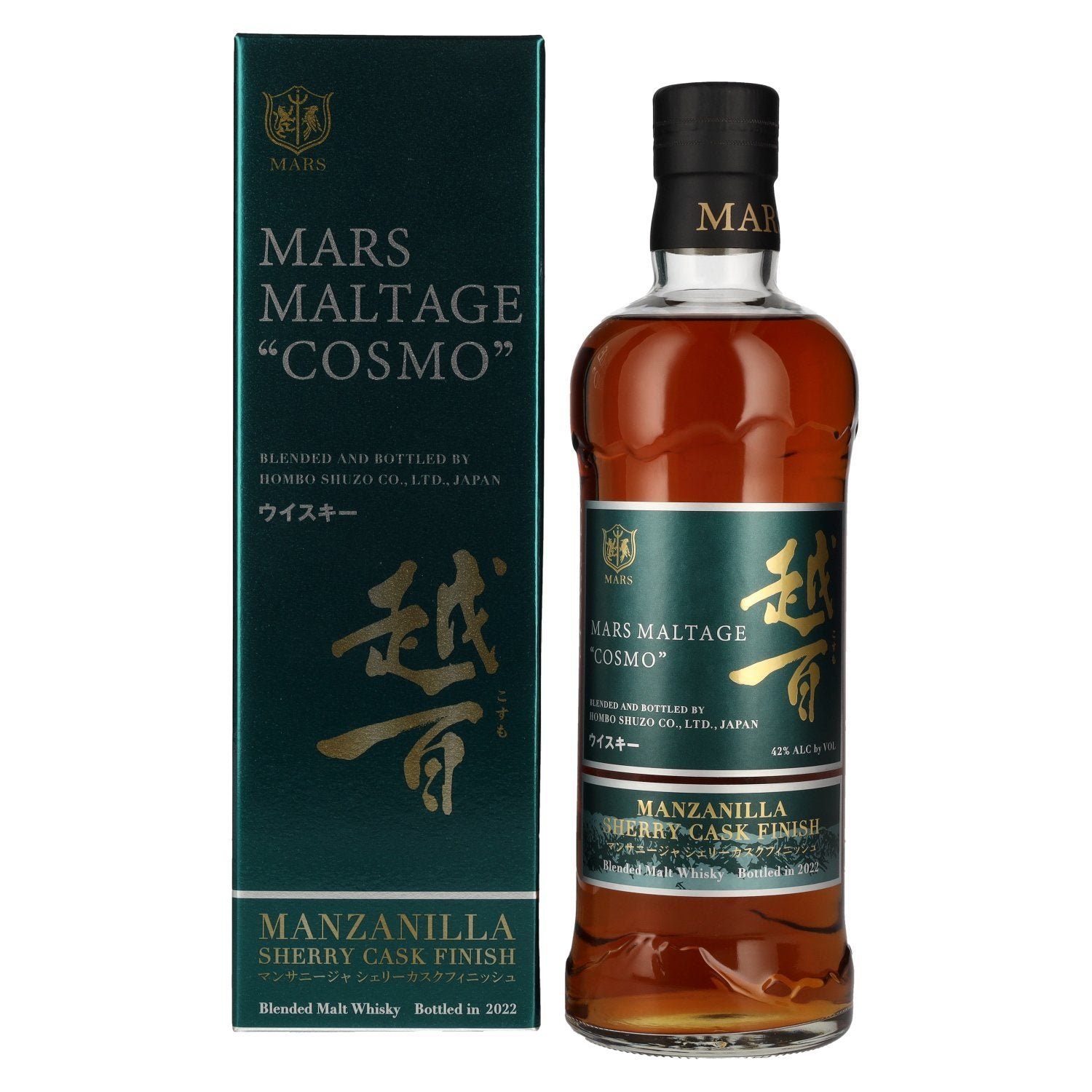 3e1eff51843e98fe67fd45960e497677e6a72fc54292aef429cd84c54d438052.jpg Mars Maltage COSMO Manzanilla Cask Finish Japan Whisky 42% Vol. 0,7l in gift box - Image 1