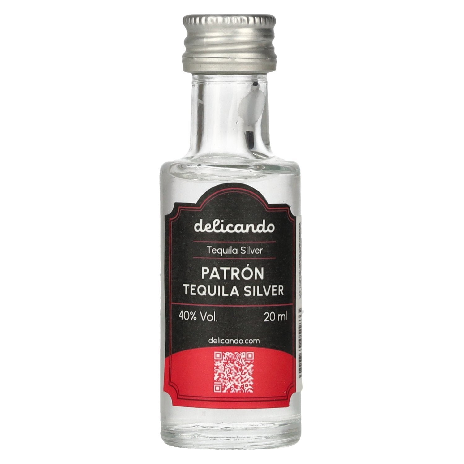 3f1a61d25cc76edda85f9c66053f3264af0b2a98267889d3a9eed3208ff16ad7.jpg Patrón Tequila Silver 40% Vol. 0,02l - Image 1