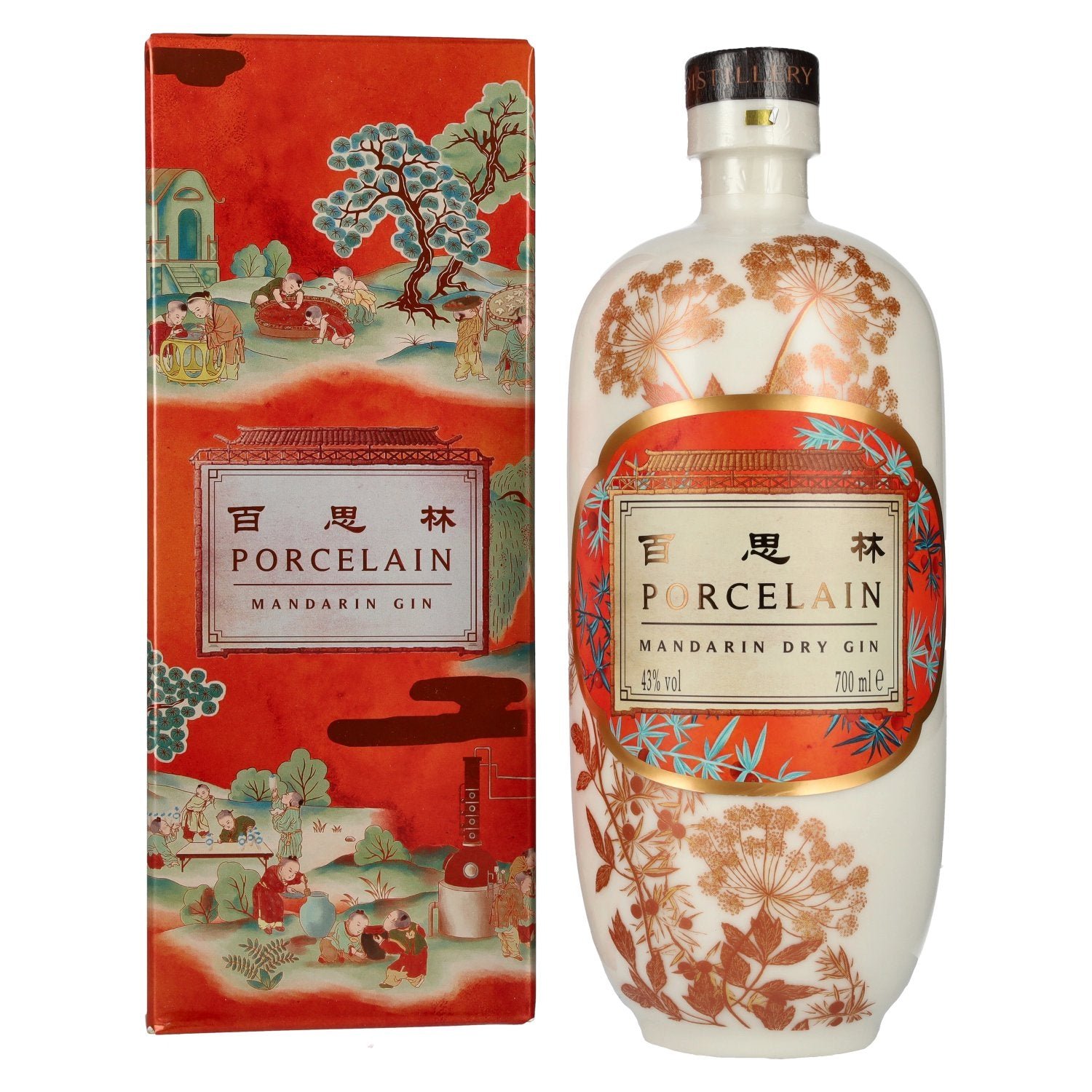 40efb94033256fcd30d36747c0a400af27bb309882eb8ac1d4965f46575b39c2.jpg Porcelain Shanghai MANDARIN Dry Gin 43% vol. 0.7l in gift box - Image 1