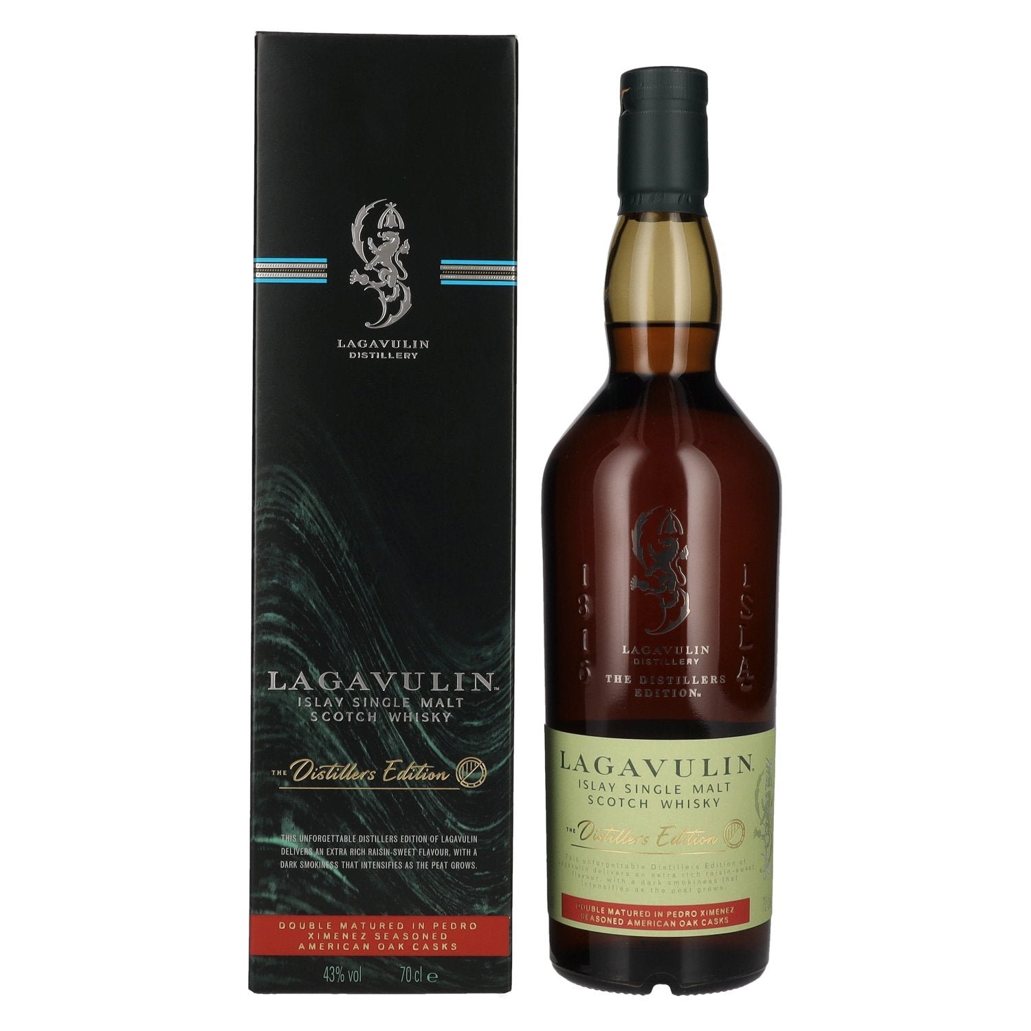 44850b3c3be908583e8c6dc66e8b8e837a31d7ac3ca2710330f8ddd524c16793.jpg Lagavulin The Distillers Edition Double Matured Islay Single Malt Whisky 2023 43% Vol. 0,7l in gift box - Image 1