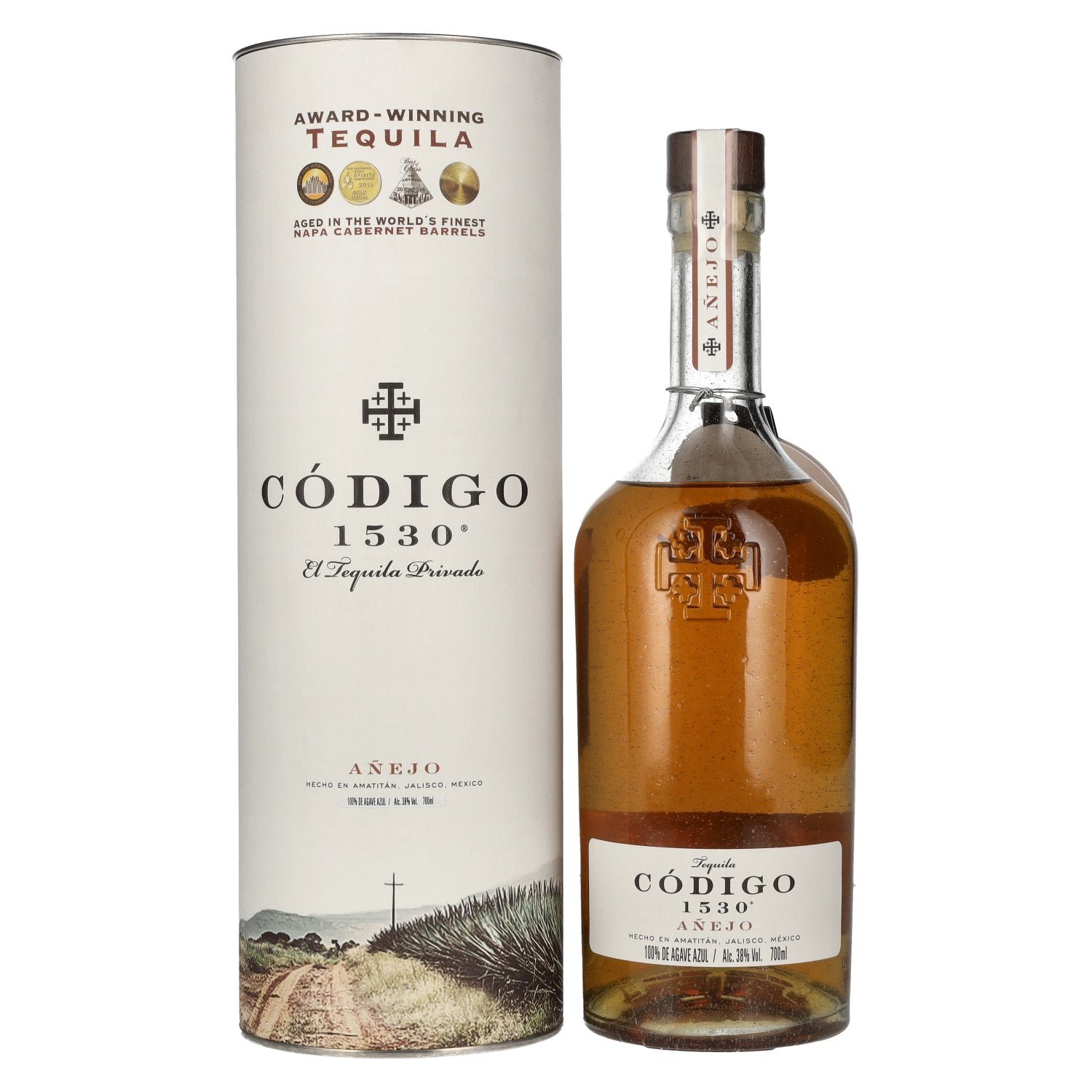 479d044c90e5a349c9b30fcb124f7cd0f83a0a05f802bfdd54cc46f36ec20c2f.jpg Código 1530 AÑEJO Tequila 38% Vol. 0,7l in gift box - Image 1