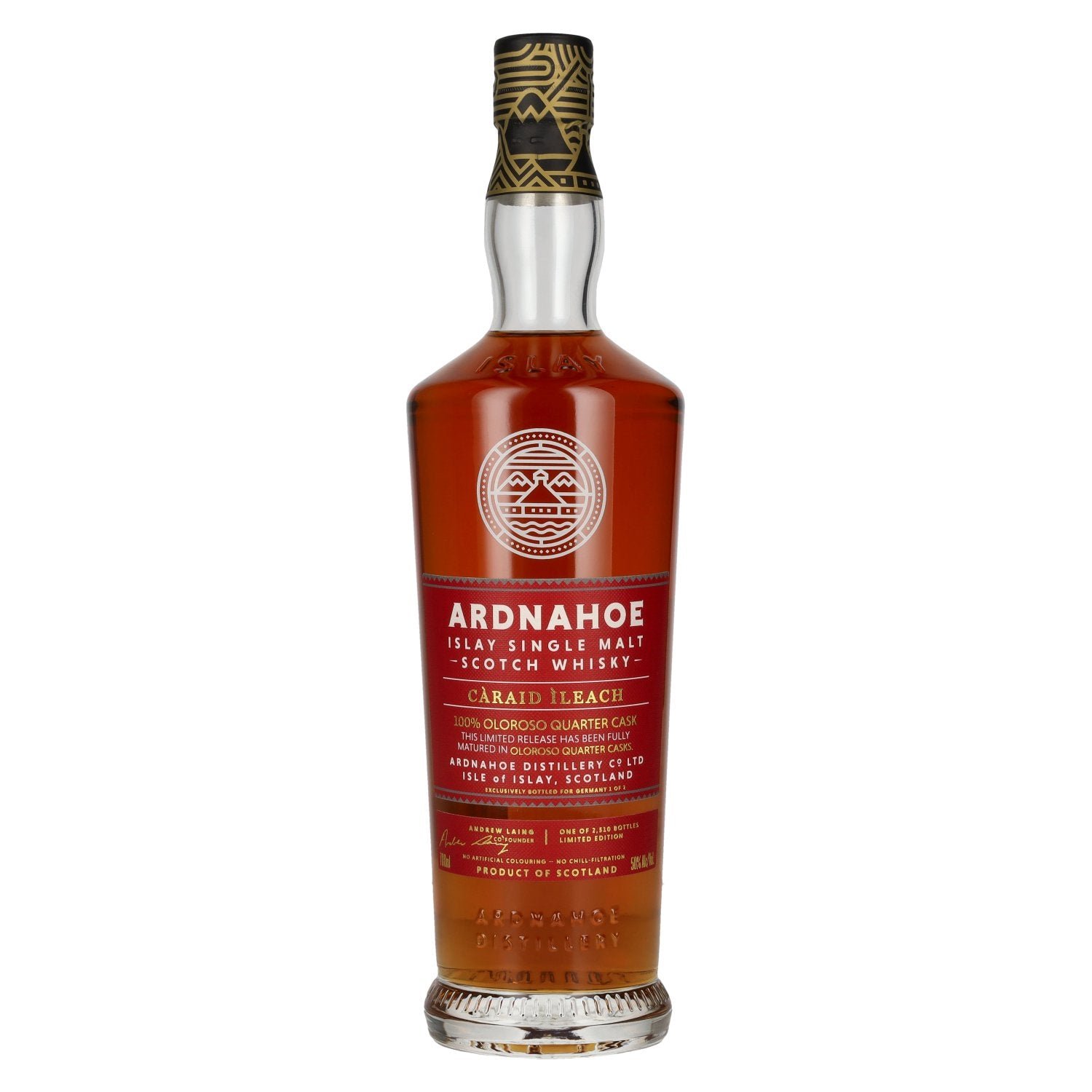4b877bab476c6d8d272e5e08c7eef6d3f1a0d7abb2fbdfcd4bdc714b3add1c6c.jpg Ardnahoe CÀRAID ÌLEACH 100% Oloroso Quarter Cask Islay Single Malt Whisky Limited Edition 50% Vol. 0,7l - Image 1