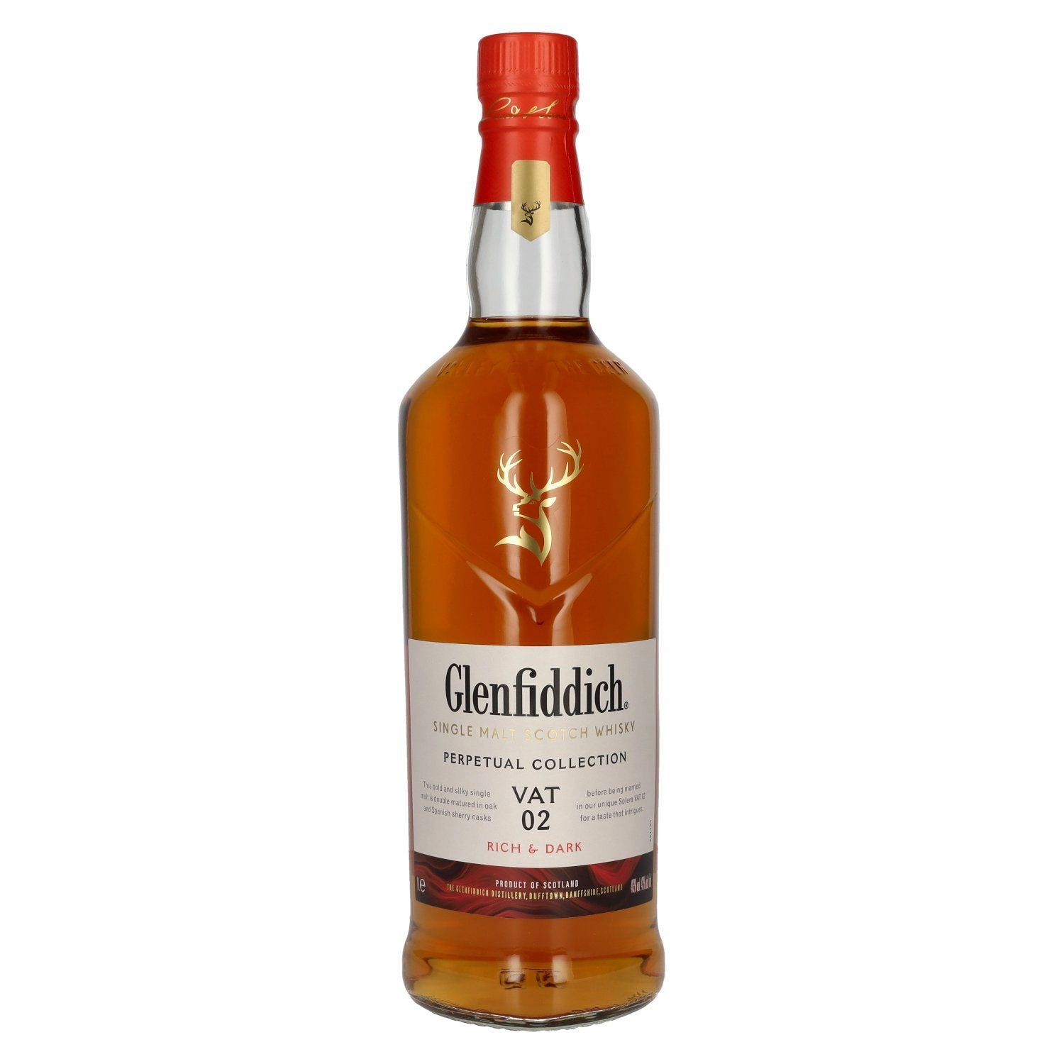 4da49e7e646c53c5de5b9aea2db20bb56dc6975404cc5f3ff04cd11b4b4dbeb2.jpg Glenfiddich Perpetual Collection VAT 02 Rich & Dark 43% ABV 1l - Image 1