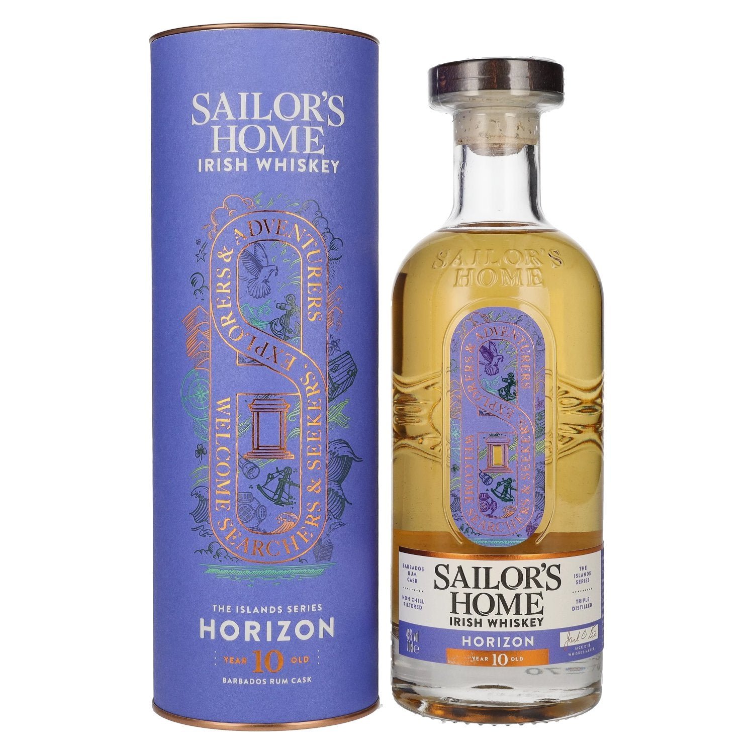 5751de60668d476b17da624eb7e8189e94d6b0c7abf97c741aed2f2a543190a9.jpg Sailor's Home HORIZON 10 Years Old Rum Cask Finish 43% Vol. 0,7l in gift box - Image 1