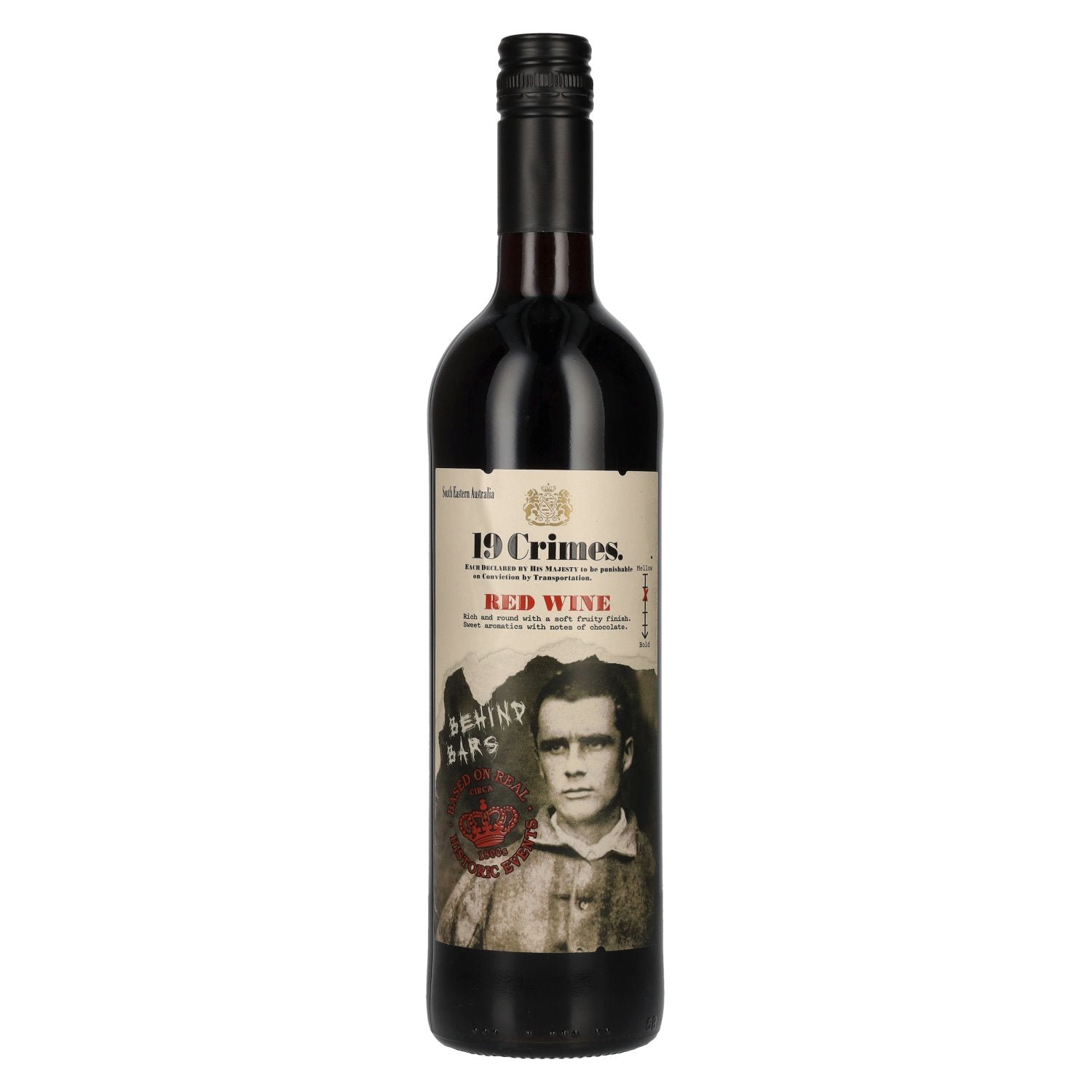 5902eecbbc1c70b91eac326bfd4381c900c4e81267a3f9491cb7e35eab3c795b.jpg 19 Crimes Behind Bars Red Wine 12.5% ABV 0.75l - Image 1