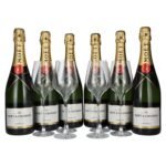 Moët & Chandon Champagne IMPÉRIAL Brut 12.5% vol. 6x0.75l in gift box with 6 glasses