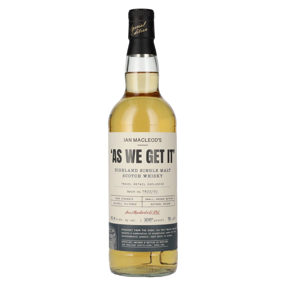 5f5ceb6fa89d273f5e7b1a31adc4c31c10204336ac7337a824095e584cf17881-1.jpg Ian Macleod's AS WE GET IT Highland Single Malt Cask Strength 60,4% Vol. 0,7l - Image 1