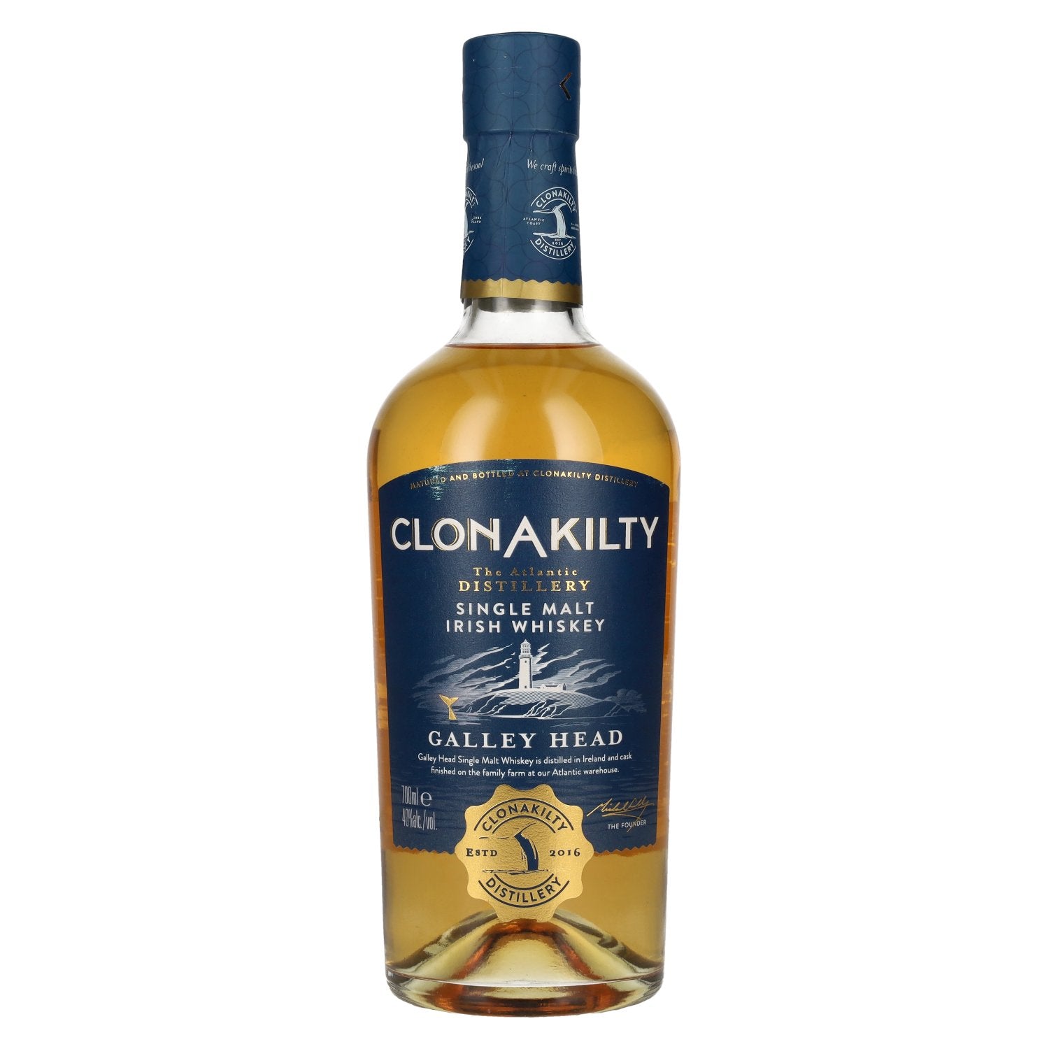 62a31afd5db085b49d6e98eae1059471a0f208c05c4f49e852ebfedaa3a82888.jpg Clonakilty GALLEY HEAD Single Malt Irish Whiskey 40% Vol. 0,7l - Image 1