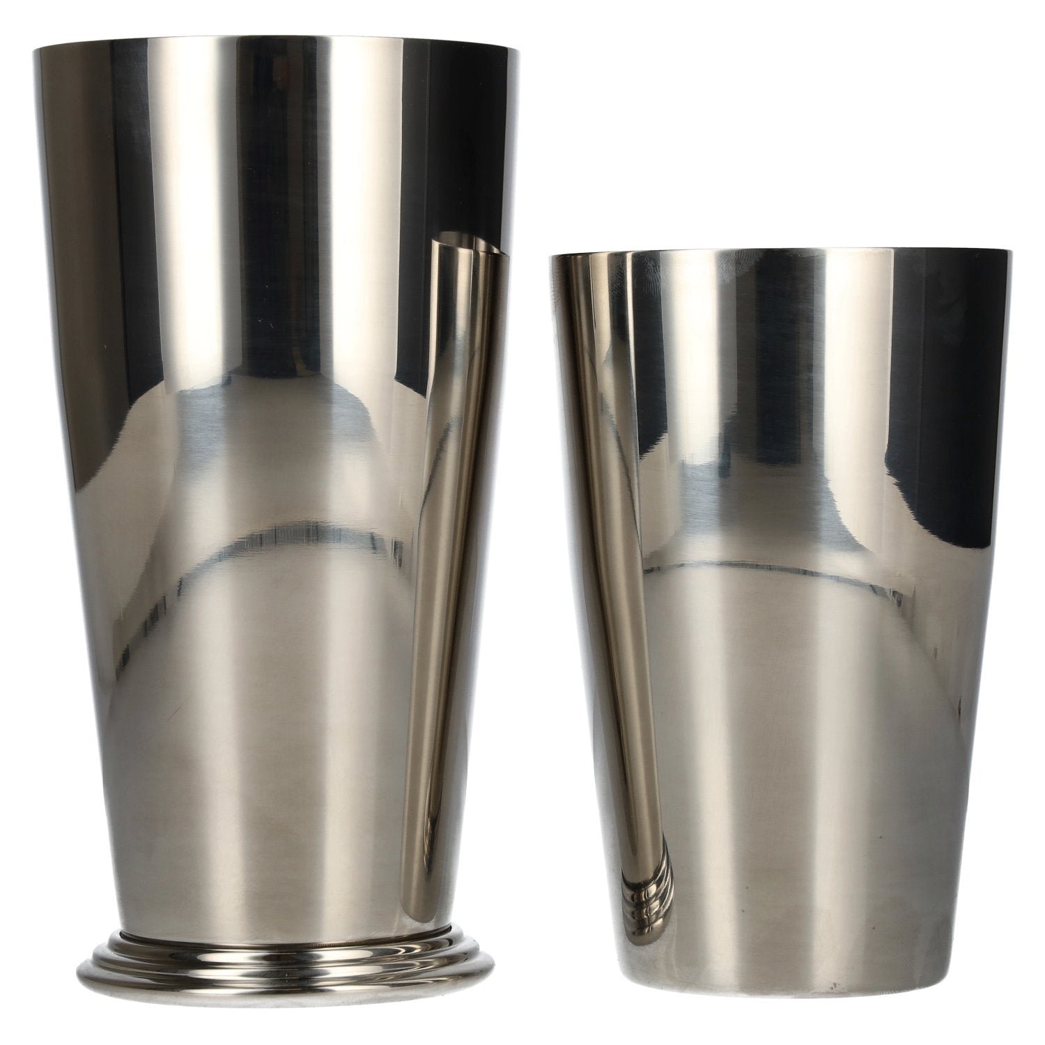 67802839b58aab97b500be42bac9c8349d43cb227f4190e4326427bf7c476964.jpg Cocktail shaker with a stainless steel bowl and a stepped base - Image 1