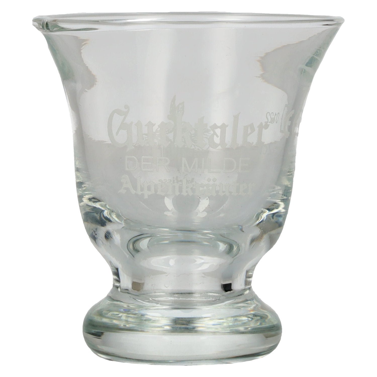 6a37c4b5e90ae191f1277fa3cce6a004b368917d818ec0255b5a2eaaa4da1013.jpg Gurktaler Stamperl with calibration 2 cl/4 cl - Image 1