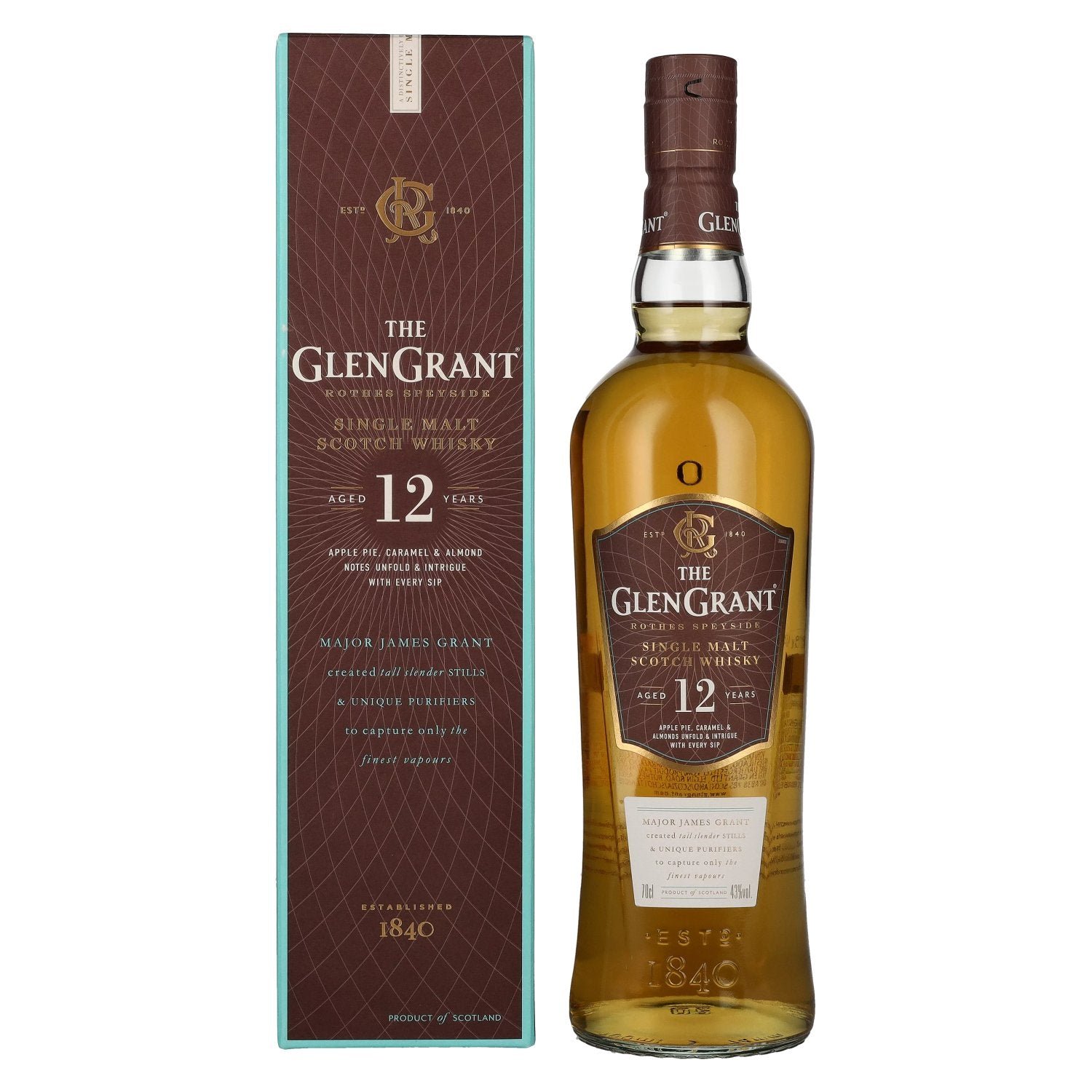 6a46acfe013090cad657fcc218aba48a7bad3ece911021f8ee74f32c33c705b9.jpg Glen Grant 12 Years Old Single Malt 43% Vol. 0,7l in gift box - Image 1