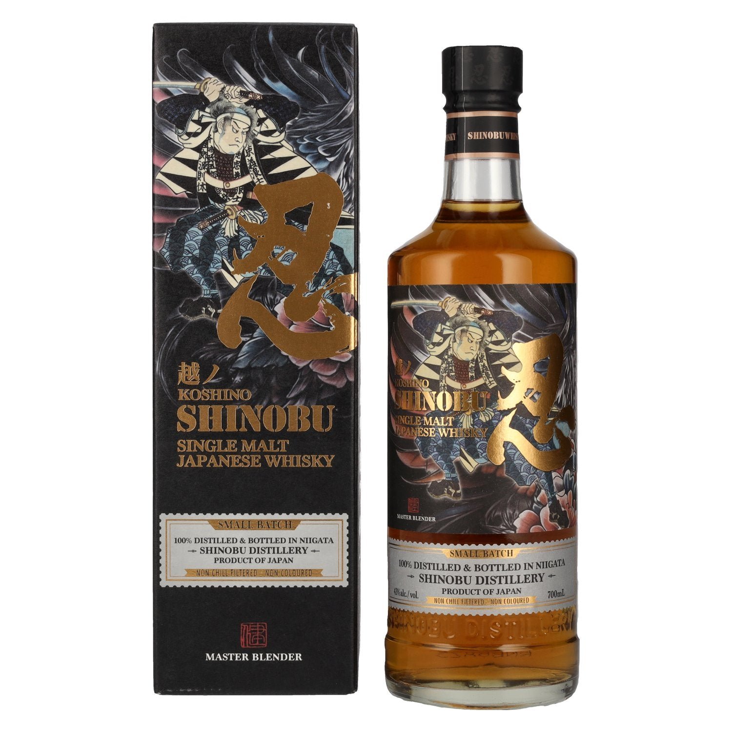 6a527f1cf10a09d9be517b6ba8502915ed32f42de34de9e7f2c53328c63e15b7.jpg The Koshi-No Shinobu 3 Years Old Small Batch Japanese Single Malt Whisky 43% Vol. 0,7l in gift box - Image 1