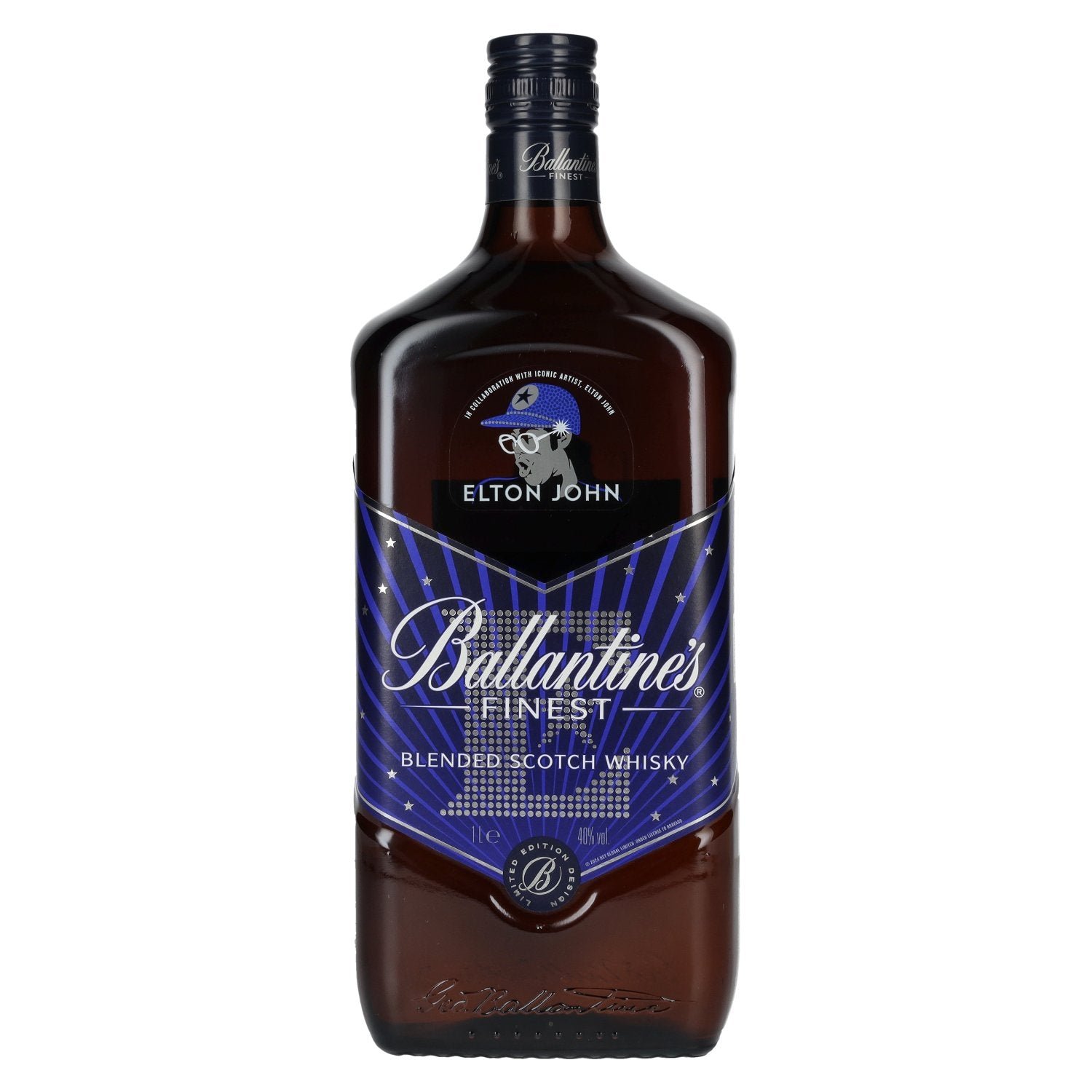 6e775302041cb411c8028b594357fb07f8da8236602a1bace3c03d50bf745959.jpg Ballantine's FINEST Blended Scotch Whisky ELTON JOHN Limited Edition 40% Vol. 1l - Image 1