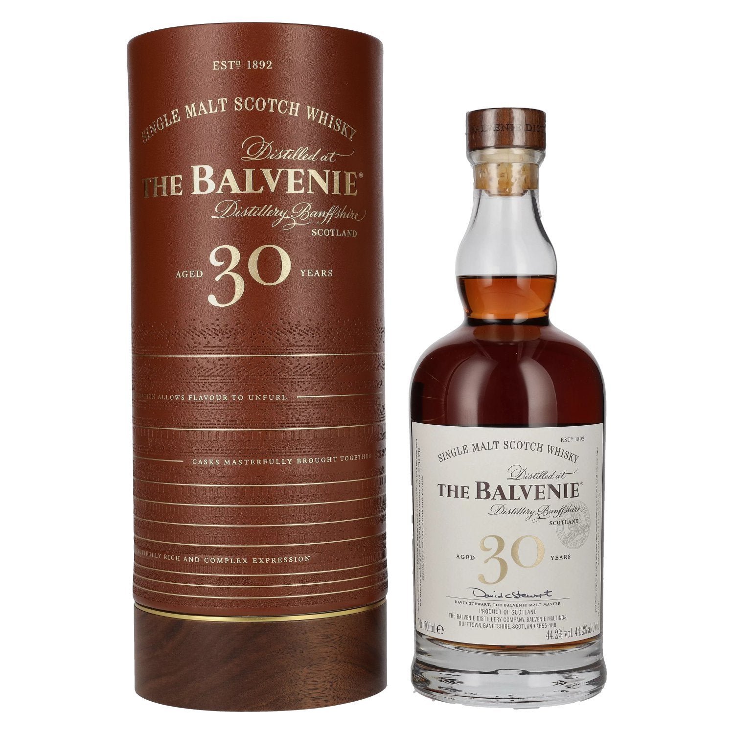 6f4779d19f4d954db4930a9ec3b29045e33246b7fd995be24bf2dacc37ee84e3.jpg The Balvenie 30 Years Old The Rare Marriages Collection 44,2% Vol. 0,7l in gift box - Image 1