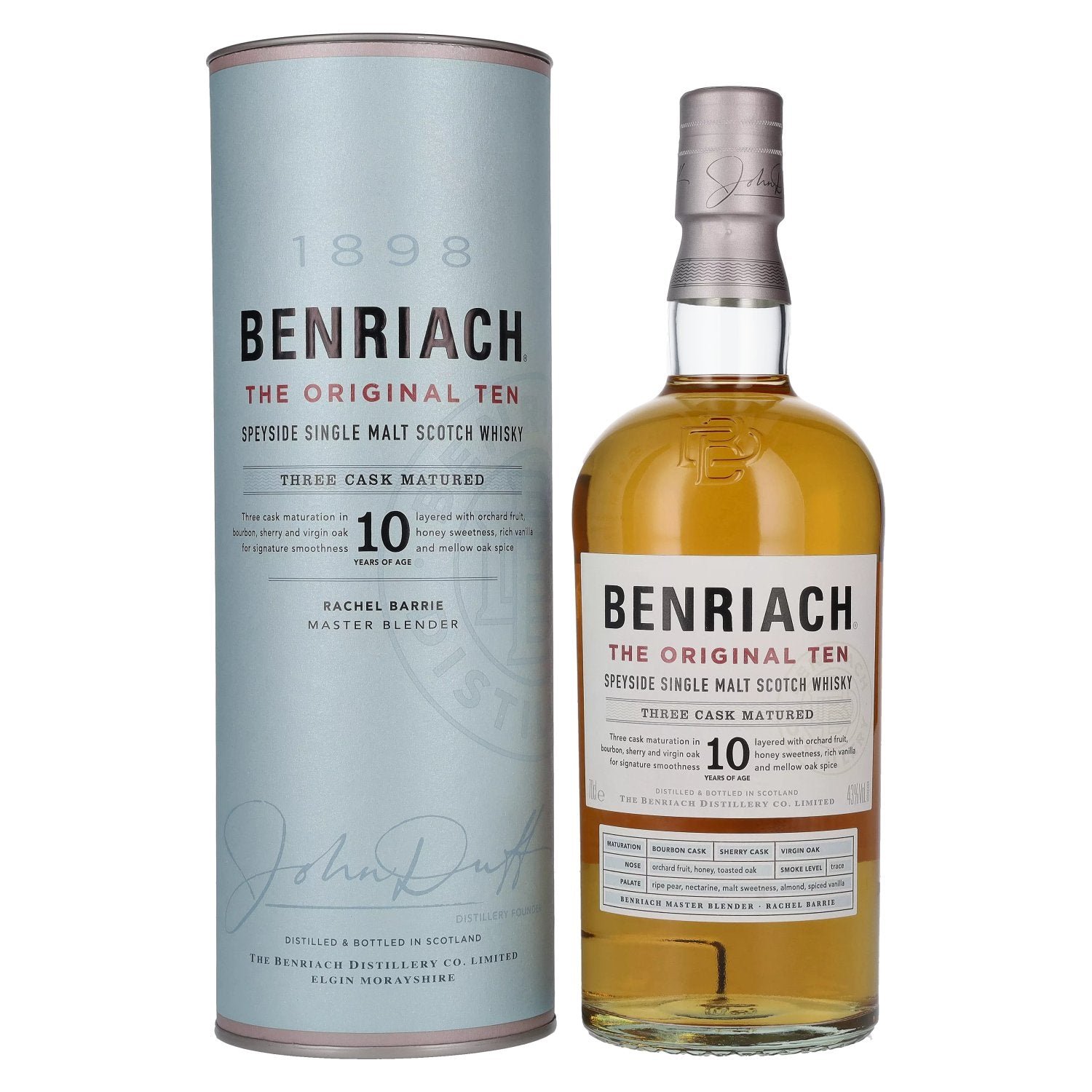 71fc3045cb35432e688d06f8327e317ab2e994b9346b8dedbc8d84f78cb91cfa.jpg Benriach THE ORIGINAL TEN Single Malt Three Cask Matured 43% Vol. 0,7l in gift box - Image 1