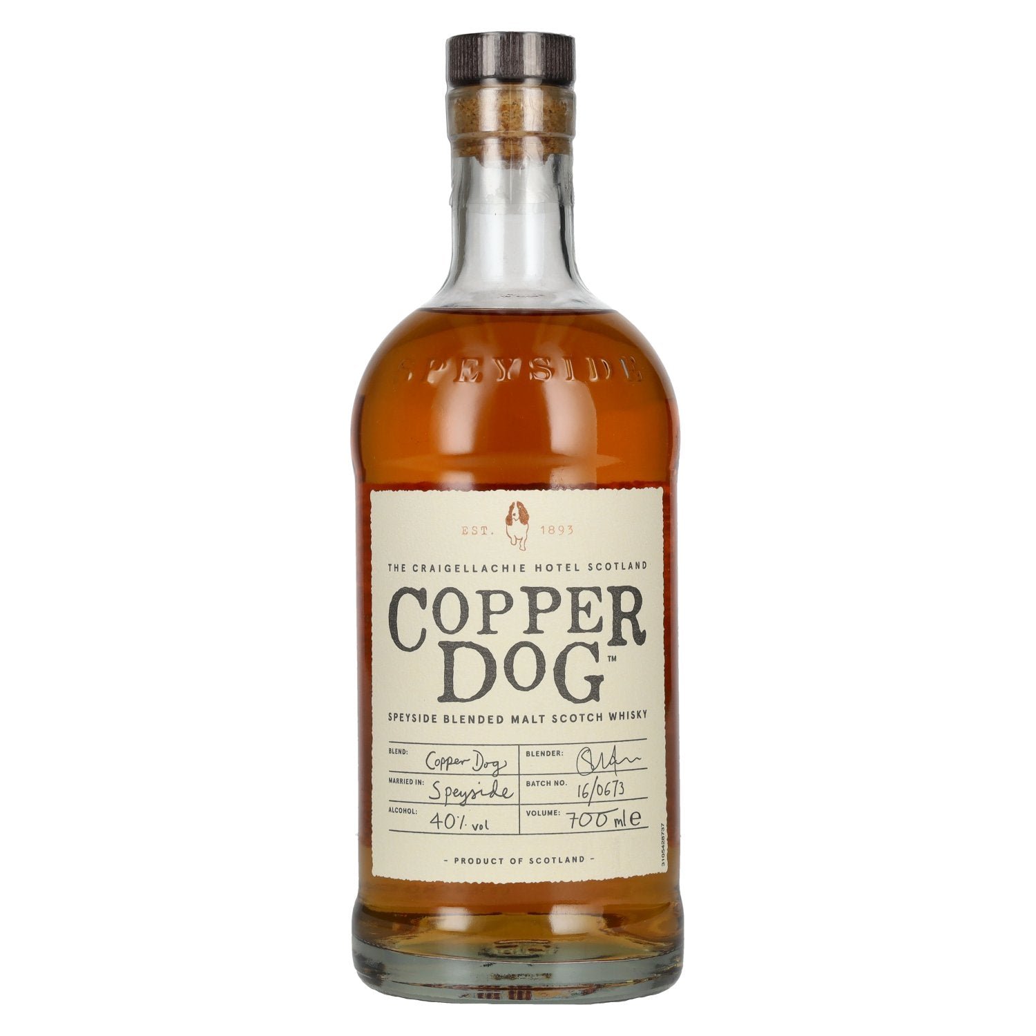 72bec67a63391ba54f93a7e9b7c36e1e4e2308df335856fbdcc8fdfee2d8ae8b.jpg Copper Dog Speyside Blended Malt Scotch Whisky 40% ABV 0.7l - Image 1