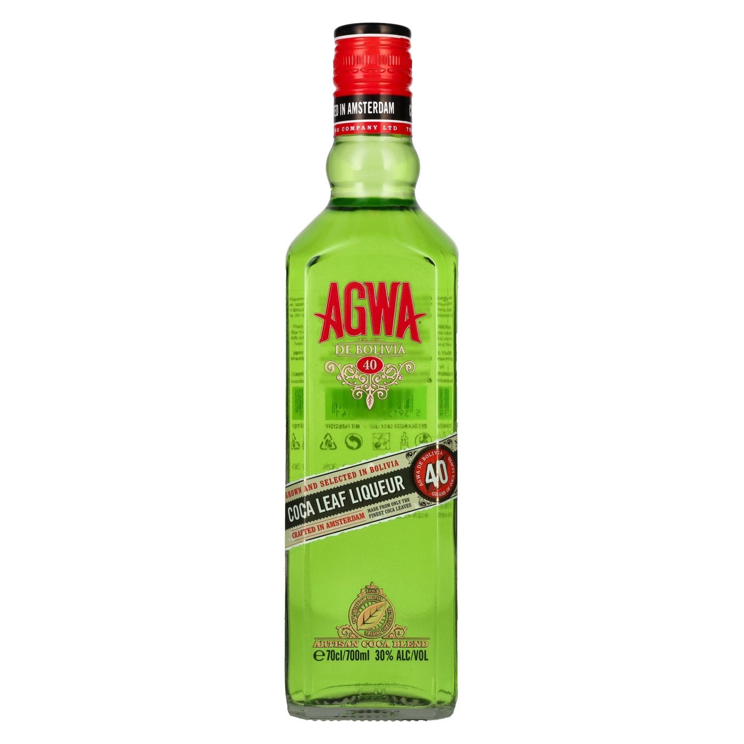 7b4aa585f6c2d5012b38e3407804c4bd18cc49525f068966912c0486b72aa2f6.jpg Agwa De Bolivia Coca Leaf Liqueur 30% Vol. 0,7l - Image 1
